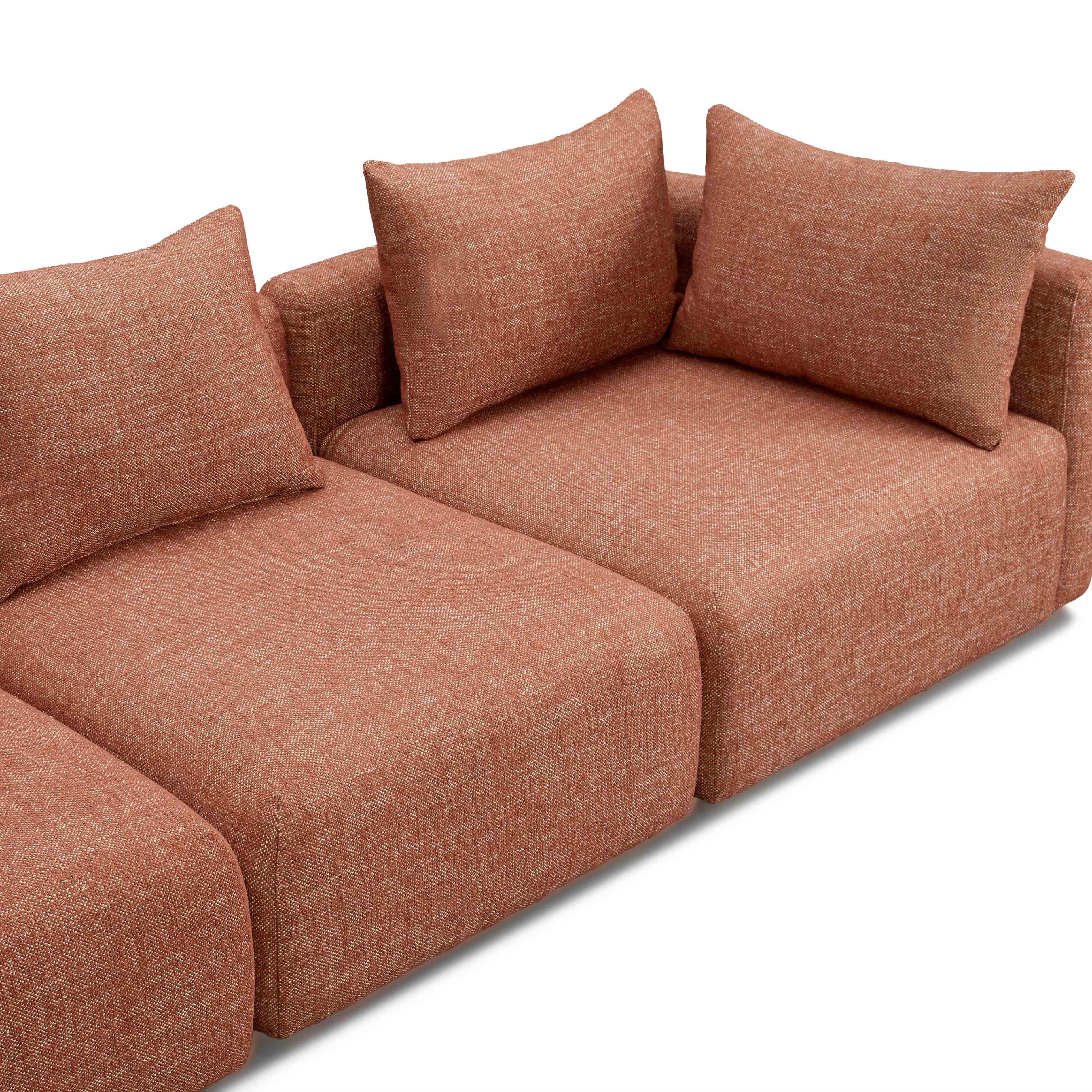 Hangover 5-Piece Contract-Grade Textured Fabric Modular L-Sectional