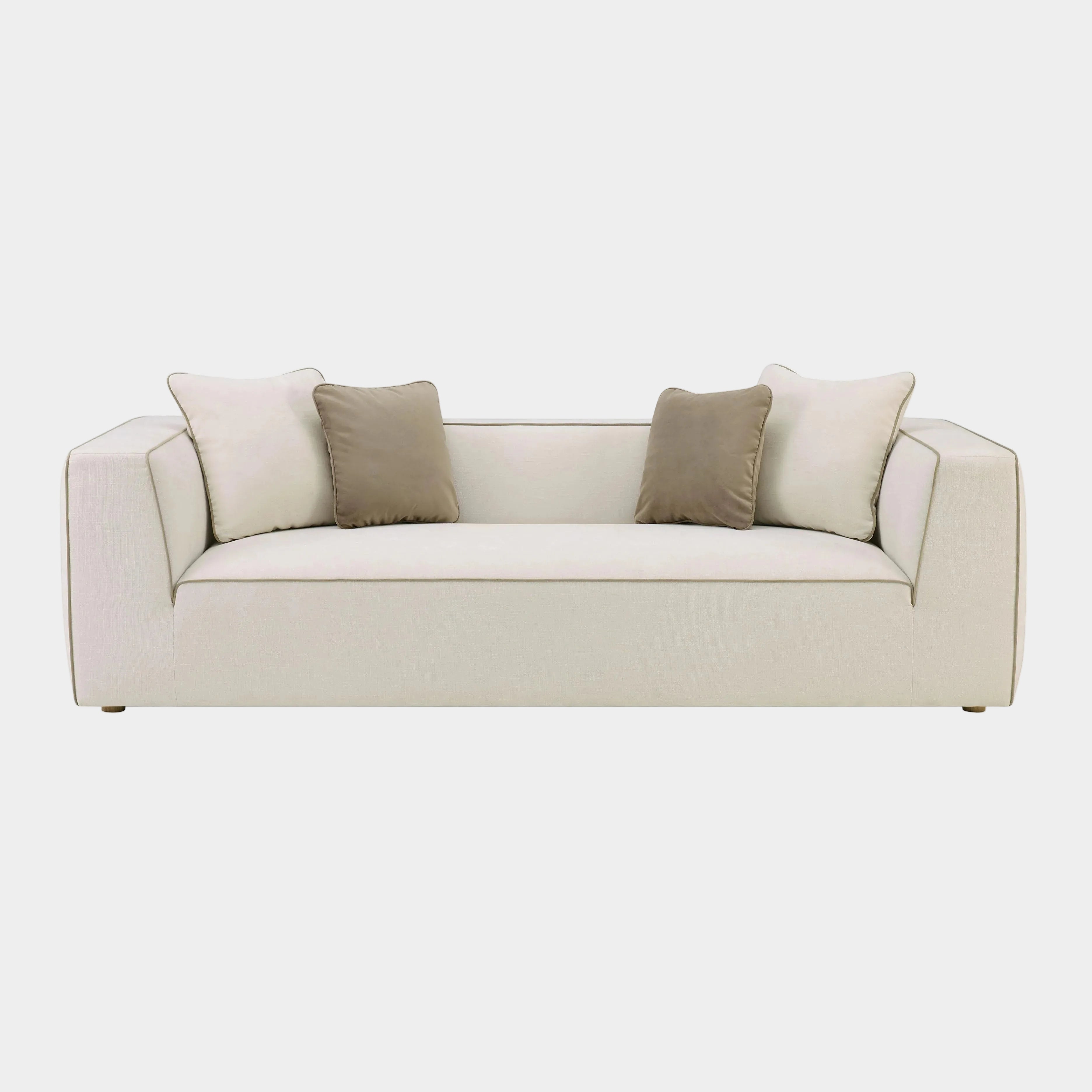 Tristine 96" Cream Contract-Grade Linen Sofa