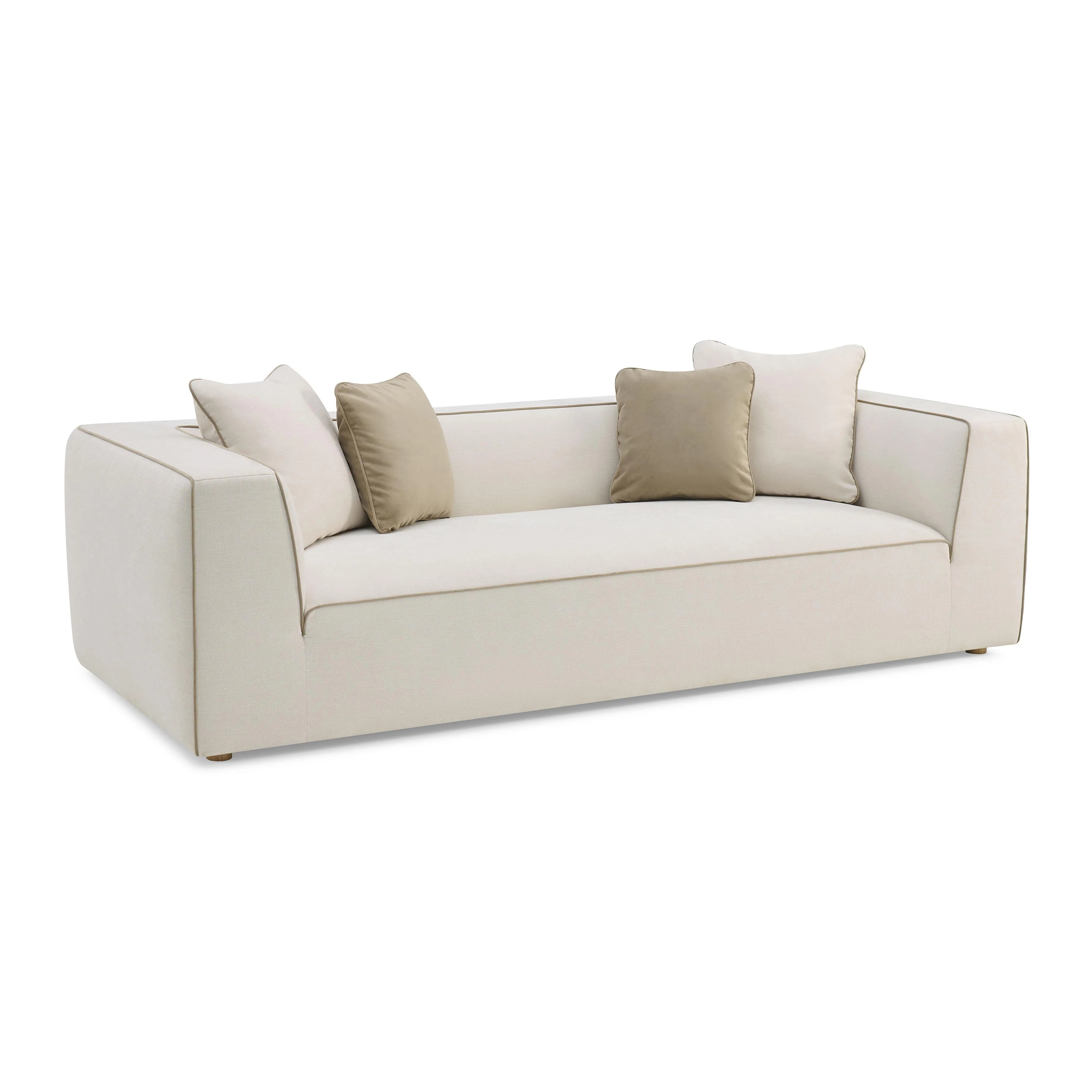 Tristine 96" Cream Contract-Grade Linen Sofa