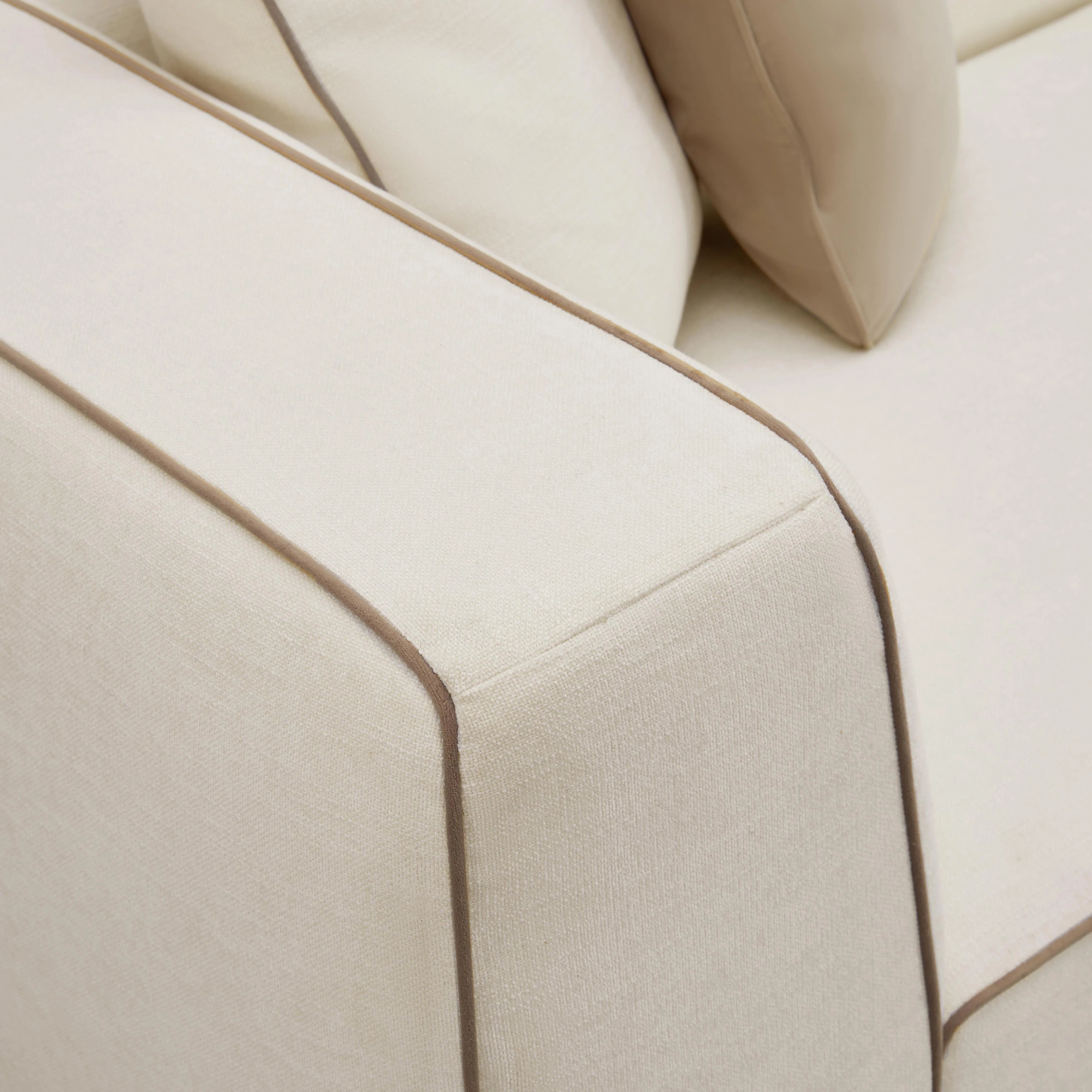 Tristine 2-Piece Cream Contract-Grade Linen L-Shaped Sectional