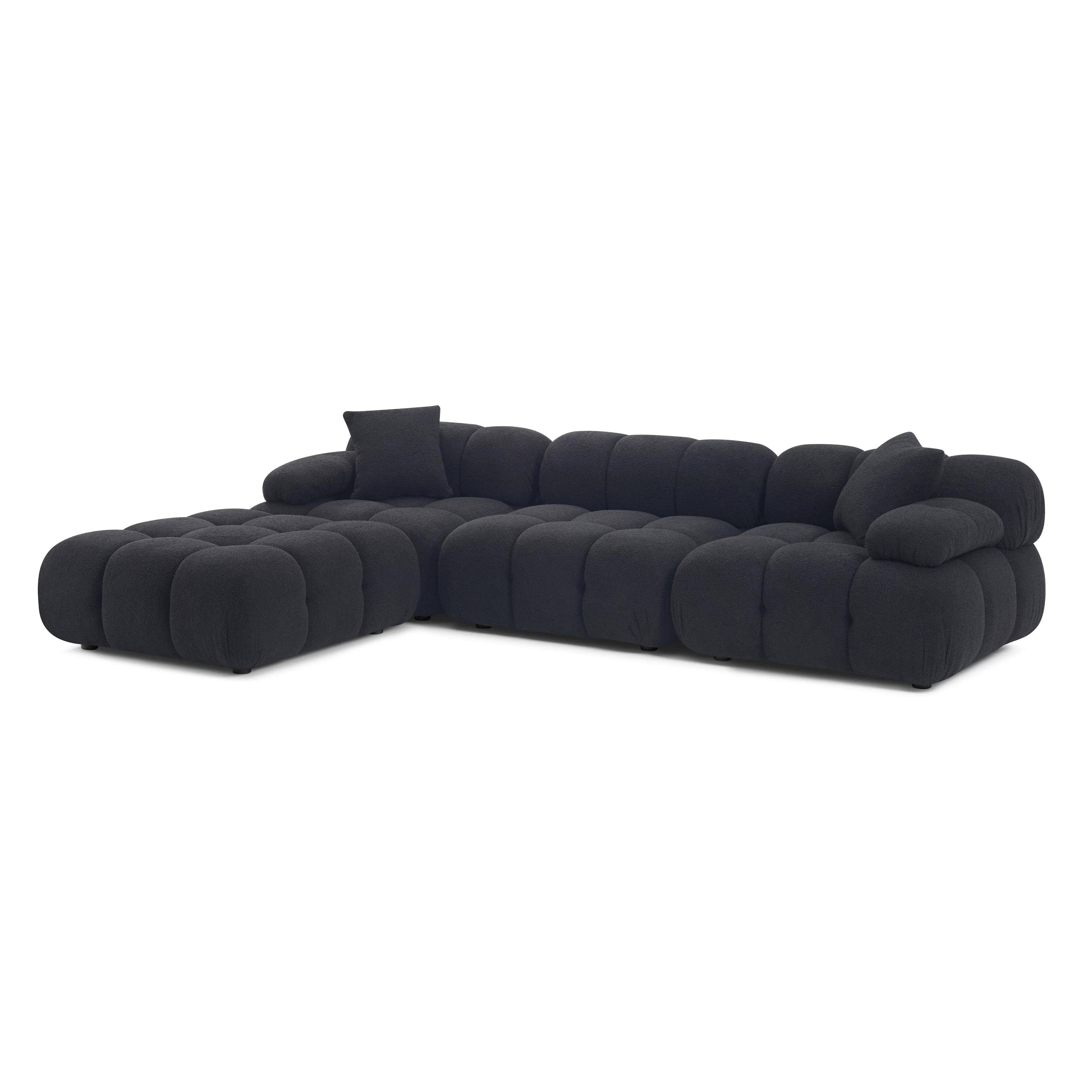 Calliope 4-Piece Performance Vegan Shearling Modular Sectional