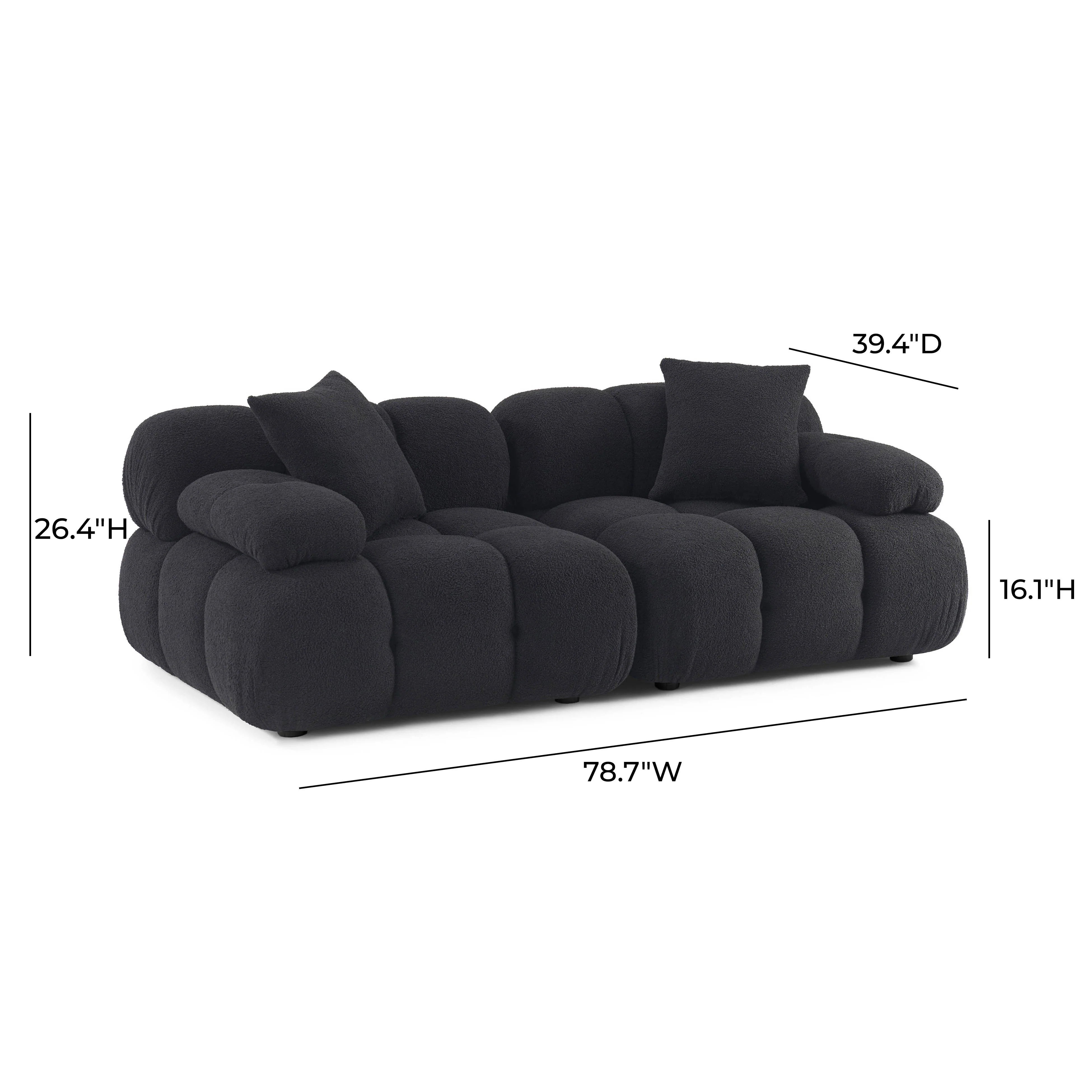 Calliope 79" Performance Vegan Shearling Modular Loveseat