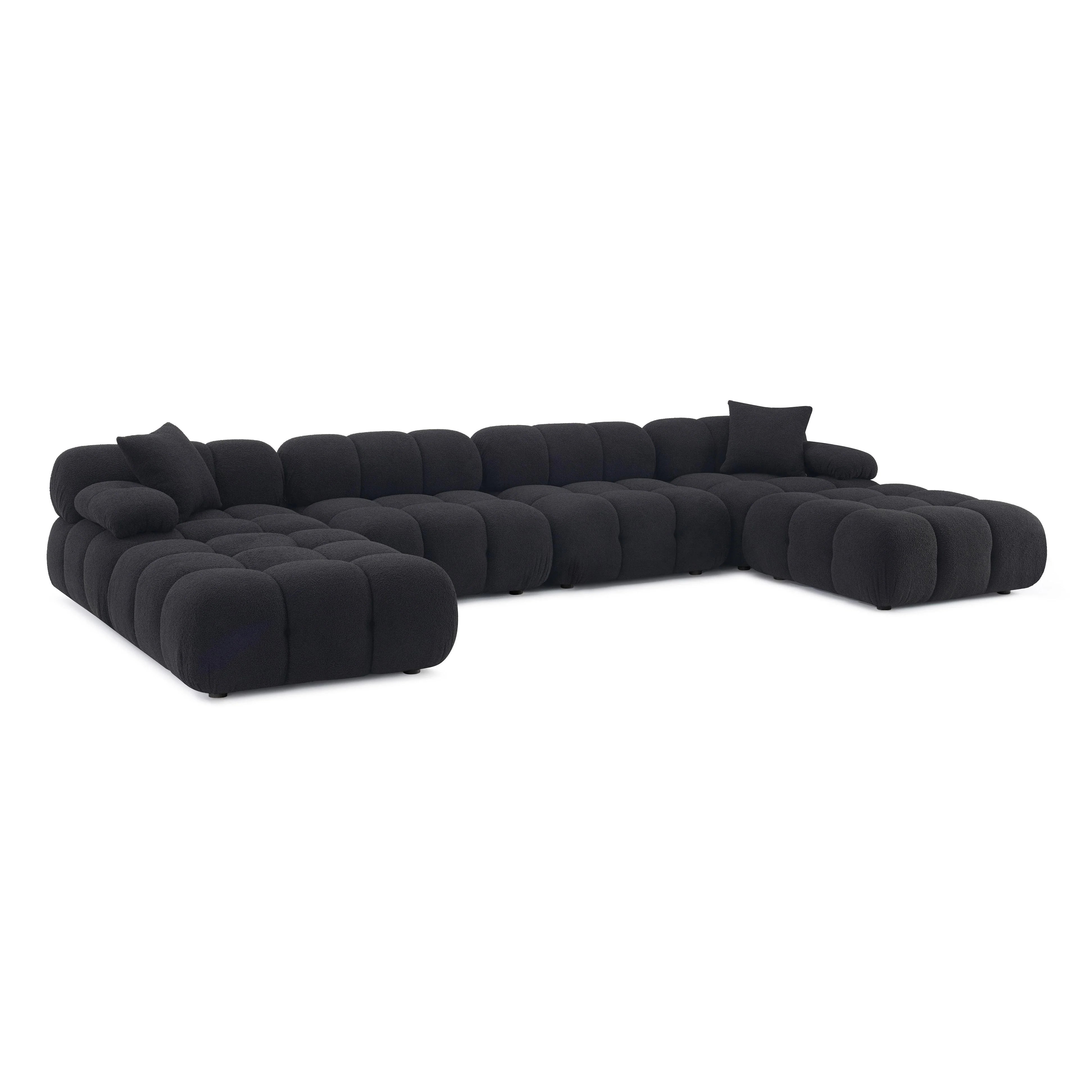 Calliope 6-piece Performance Vegan Shearling Modular U-Sectional
