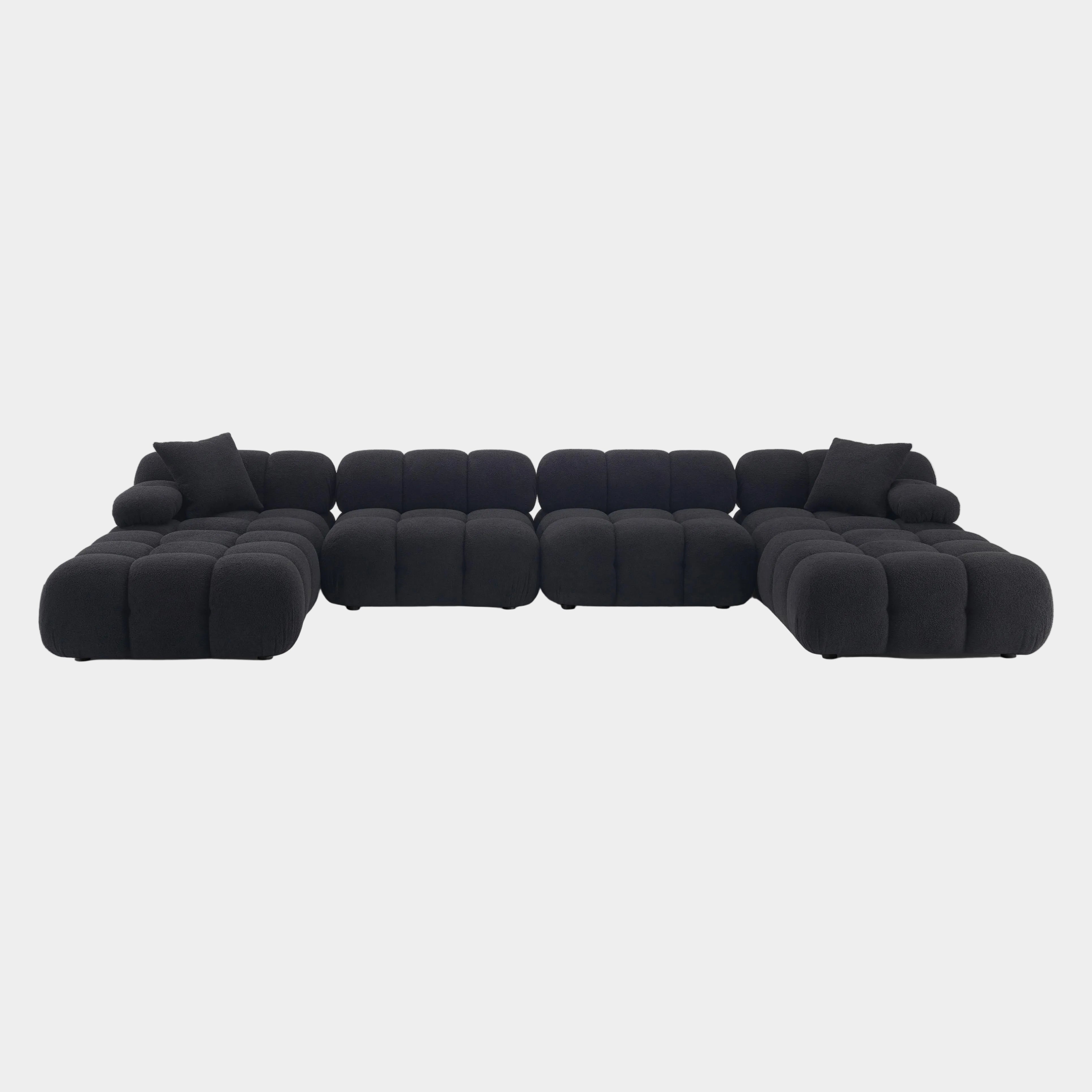 Calliope 6-piece Performance Vegan Shearling Modular U-Sectional