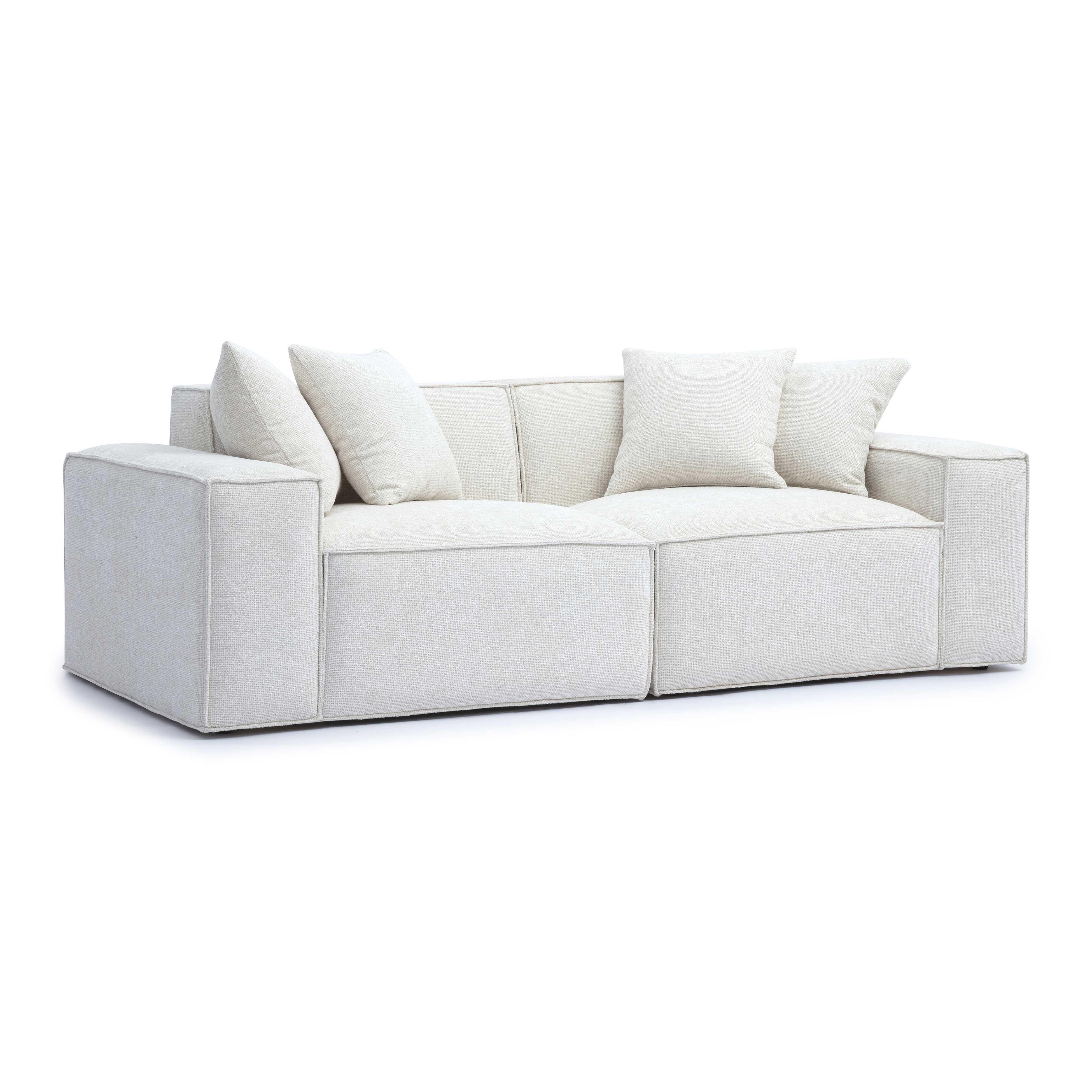 Mindy 84" Performance Chenille Basketweave Modular Loveseat