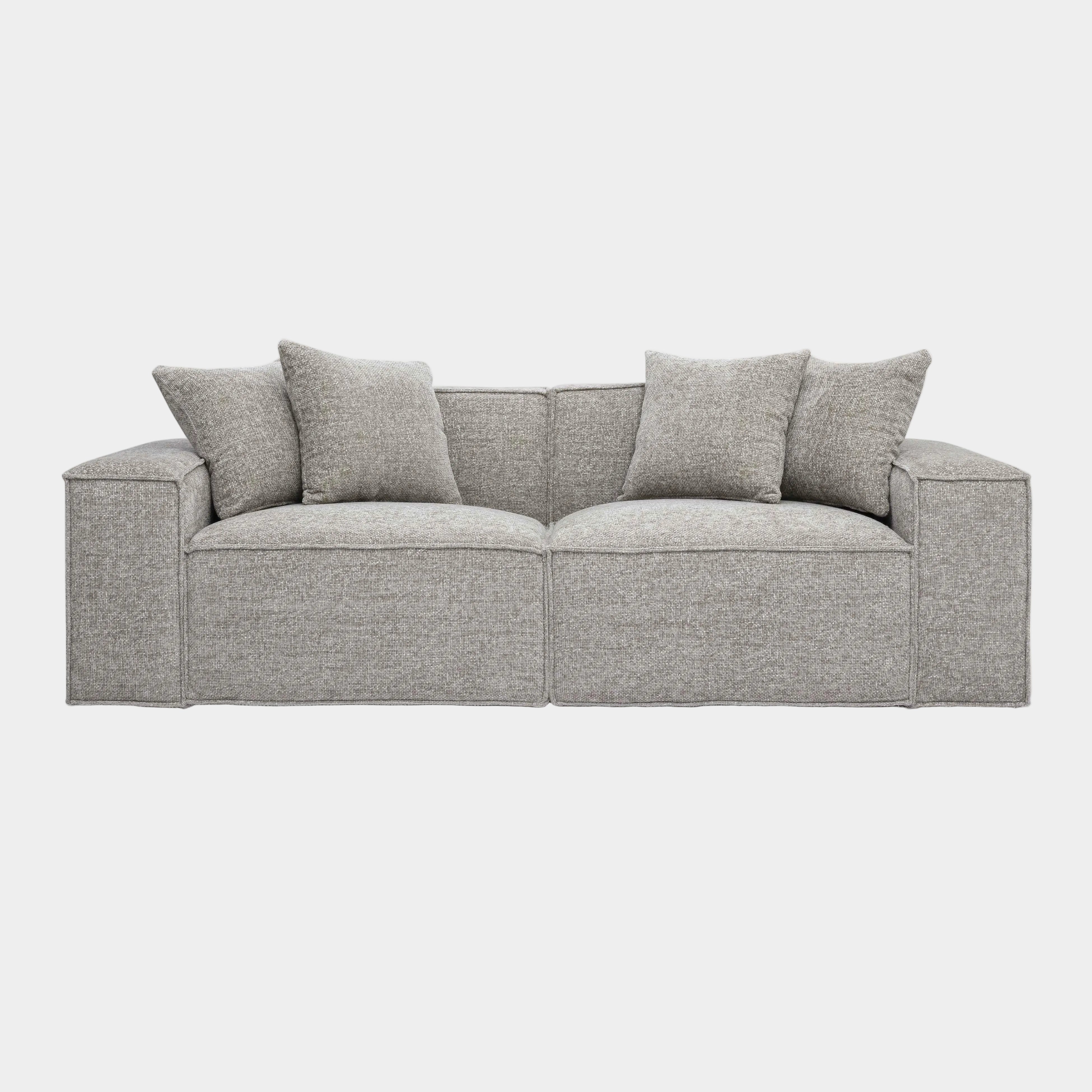 Mindy 84" Performance Chenille Basketweave Modular Loveseat