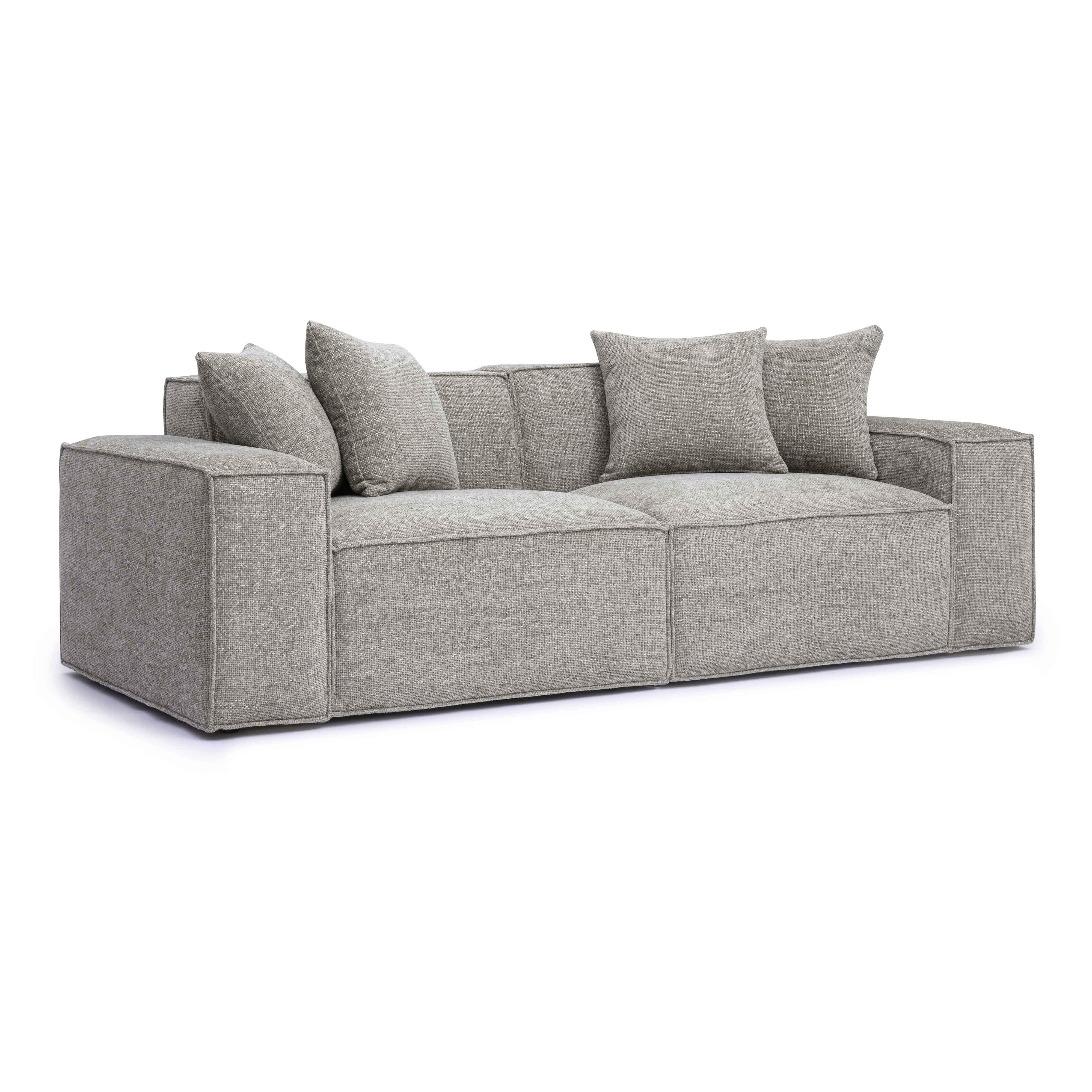 Mindy 84" Performance Chenille Basketweave Modular Loveseat