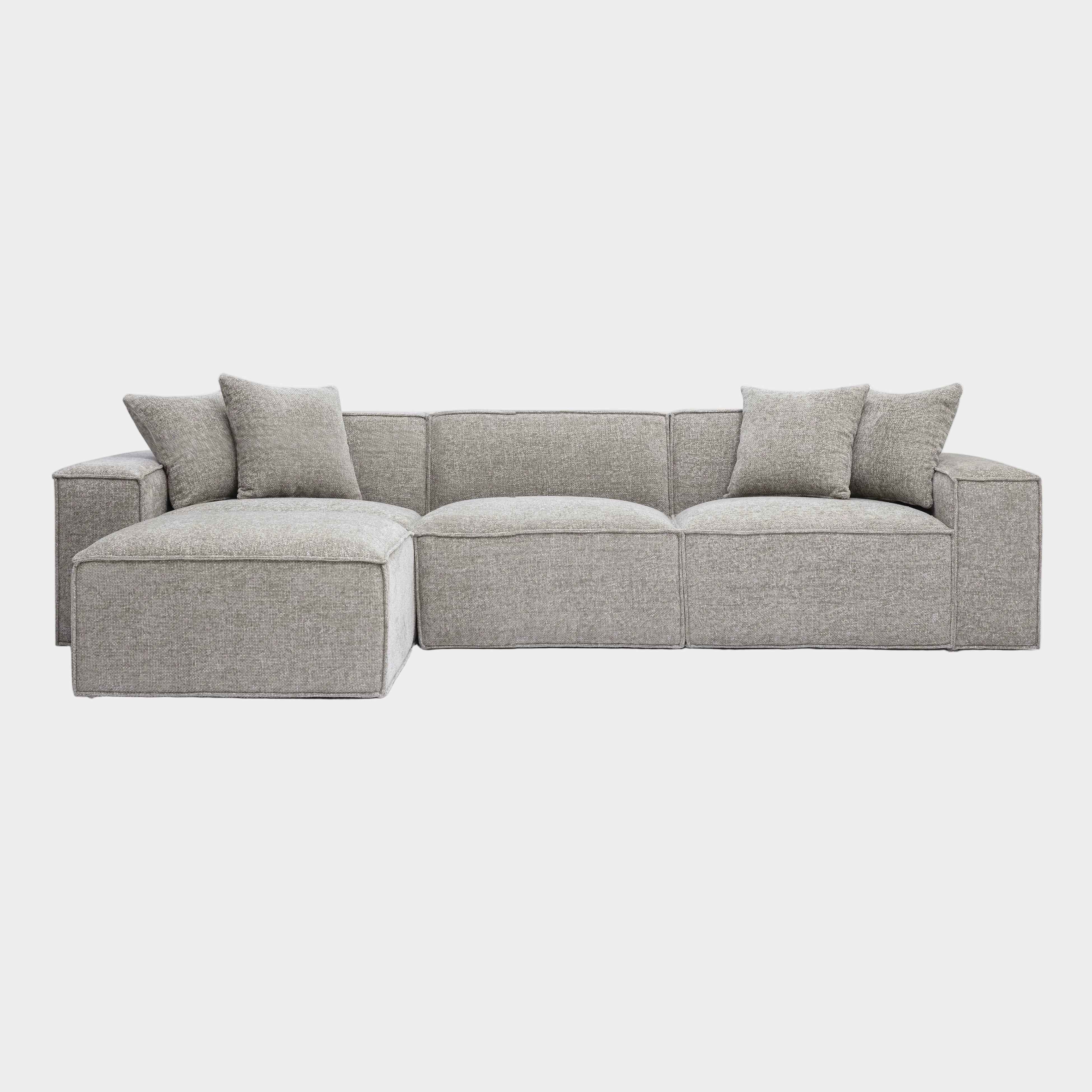 Mindy 4-Piece Performance Chenille Basketweave Modular Sectional