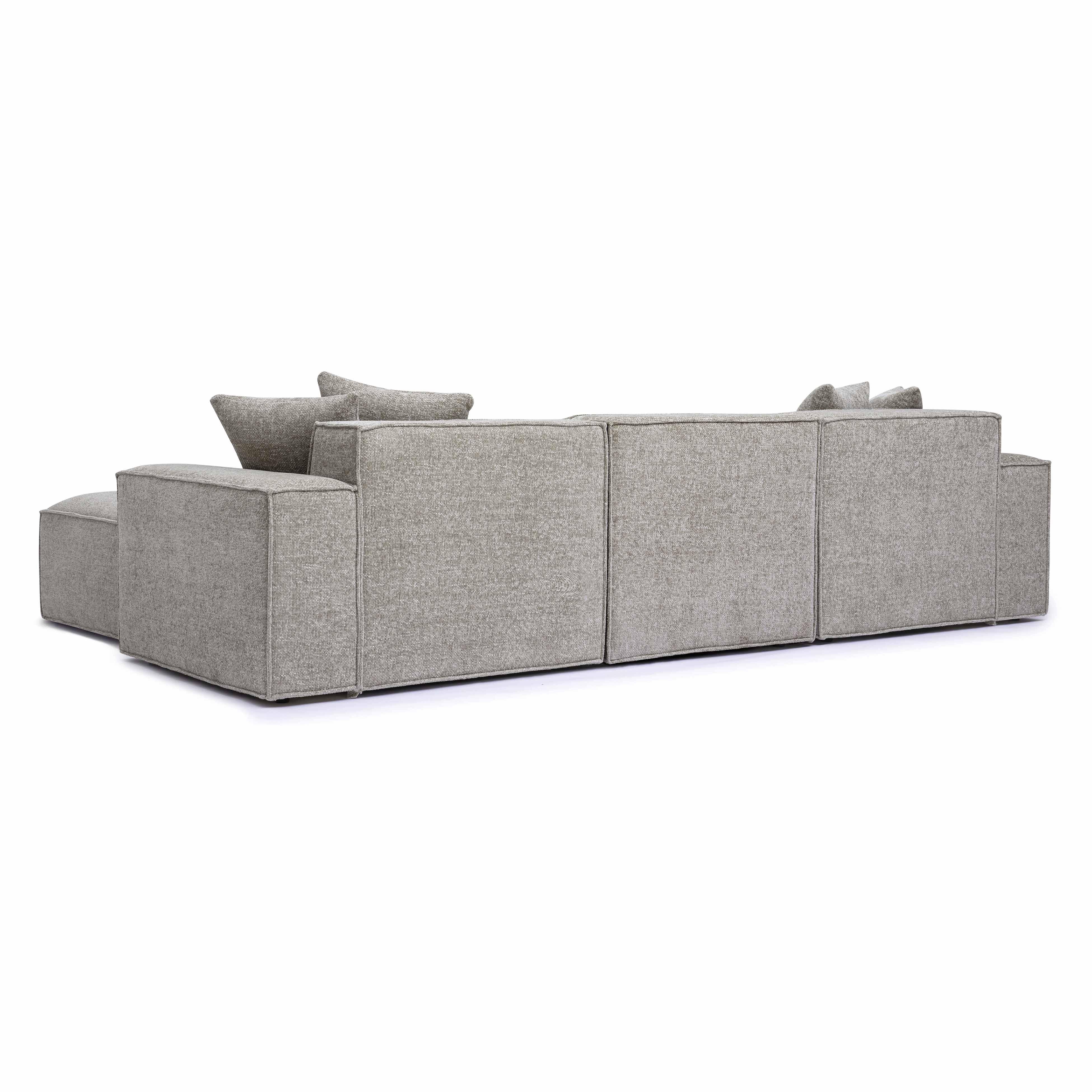 Mindy 4-Piece Performance Chenille Basketweave Modular Sectional