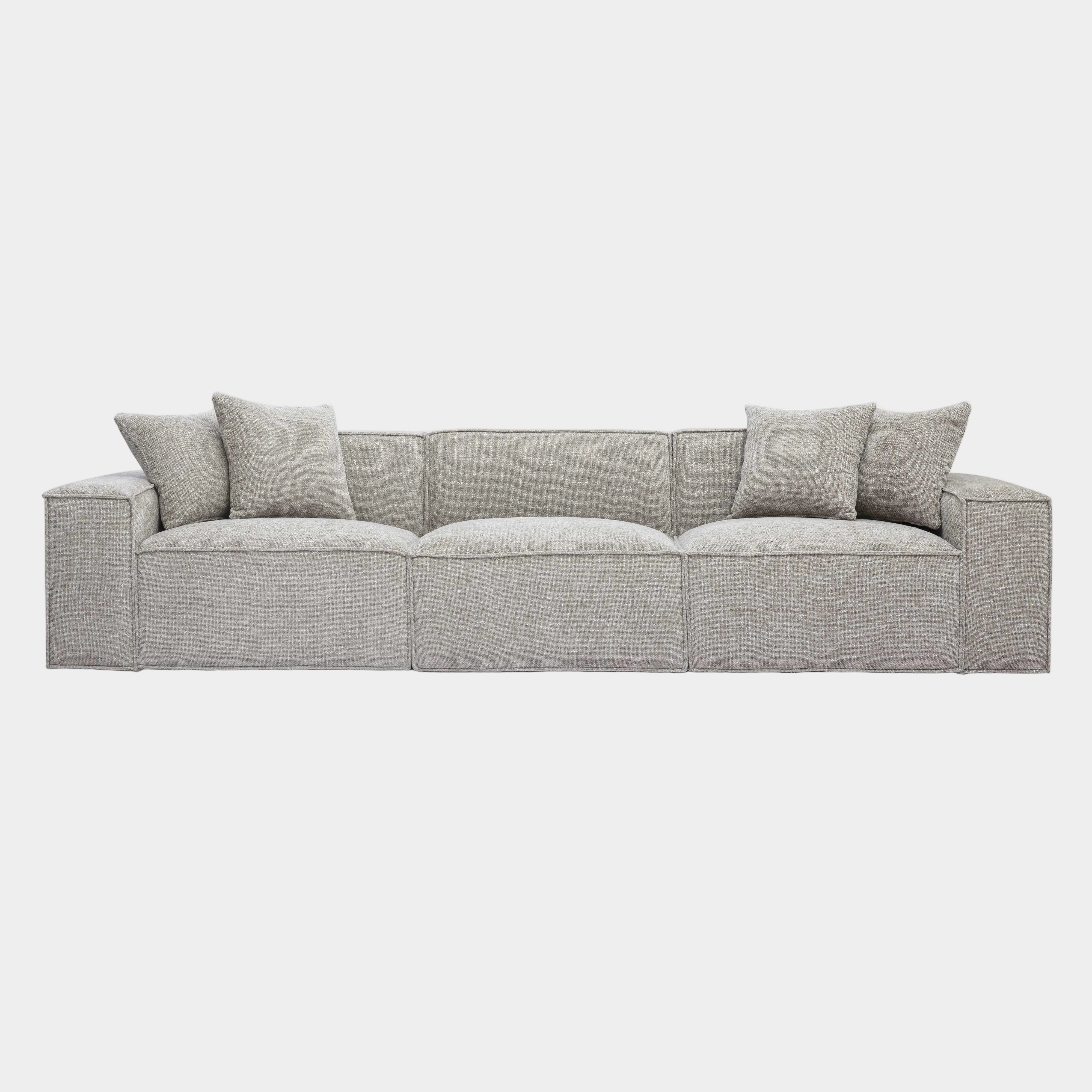 Mindy 115" Performance Chenille Basketweave Modular Sofa