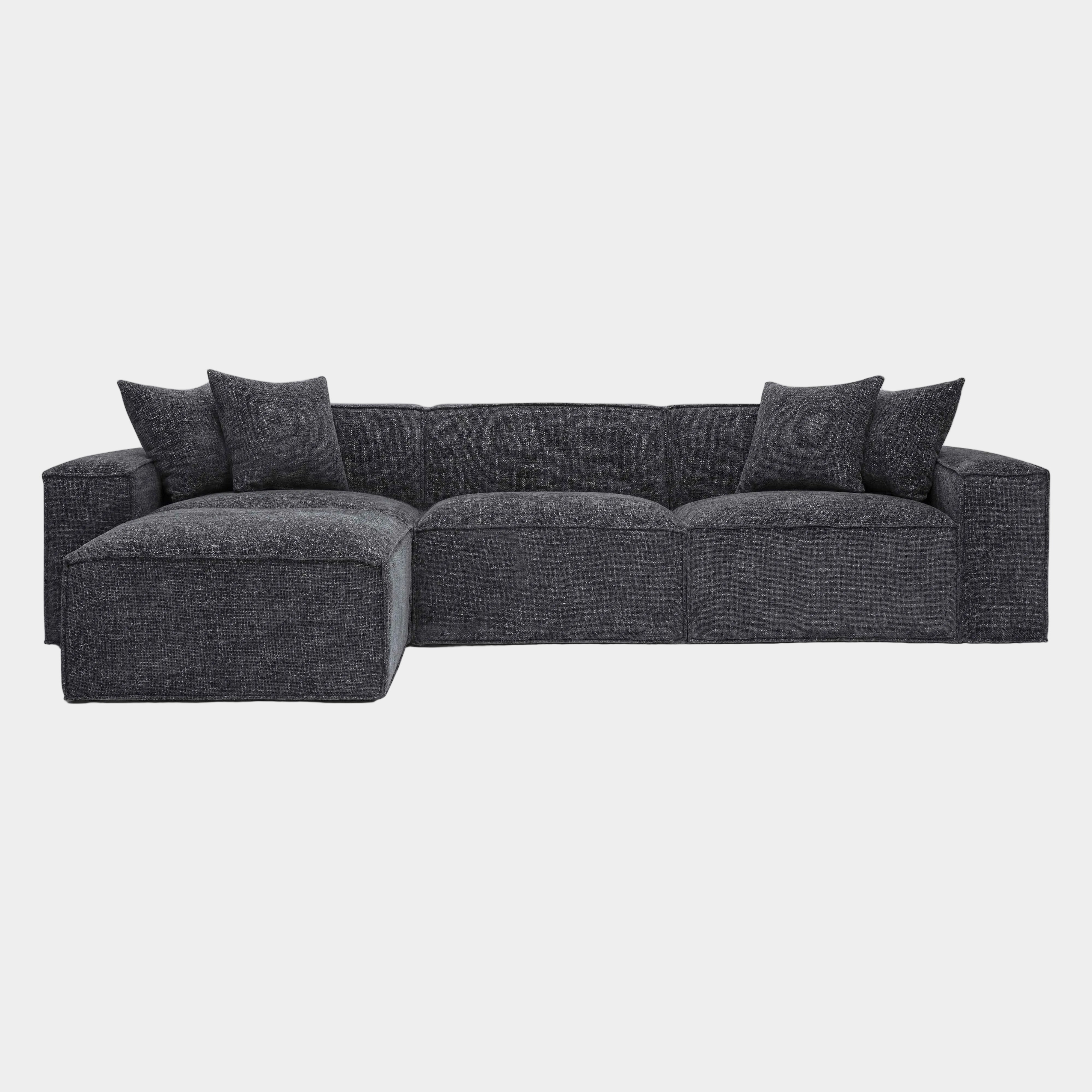 Mindy 4-Piece Performance Chenille Basketweave Modular Sectional