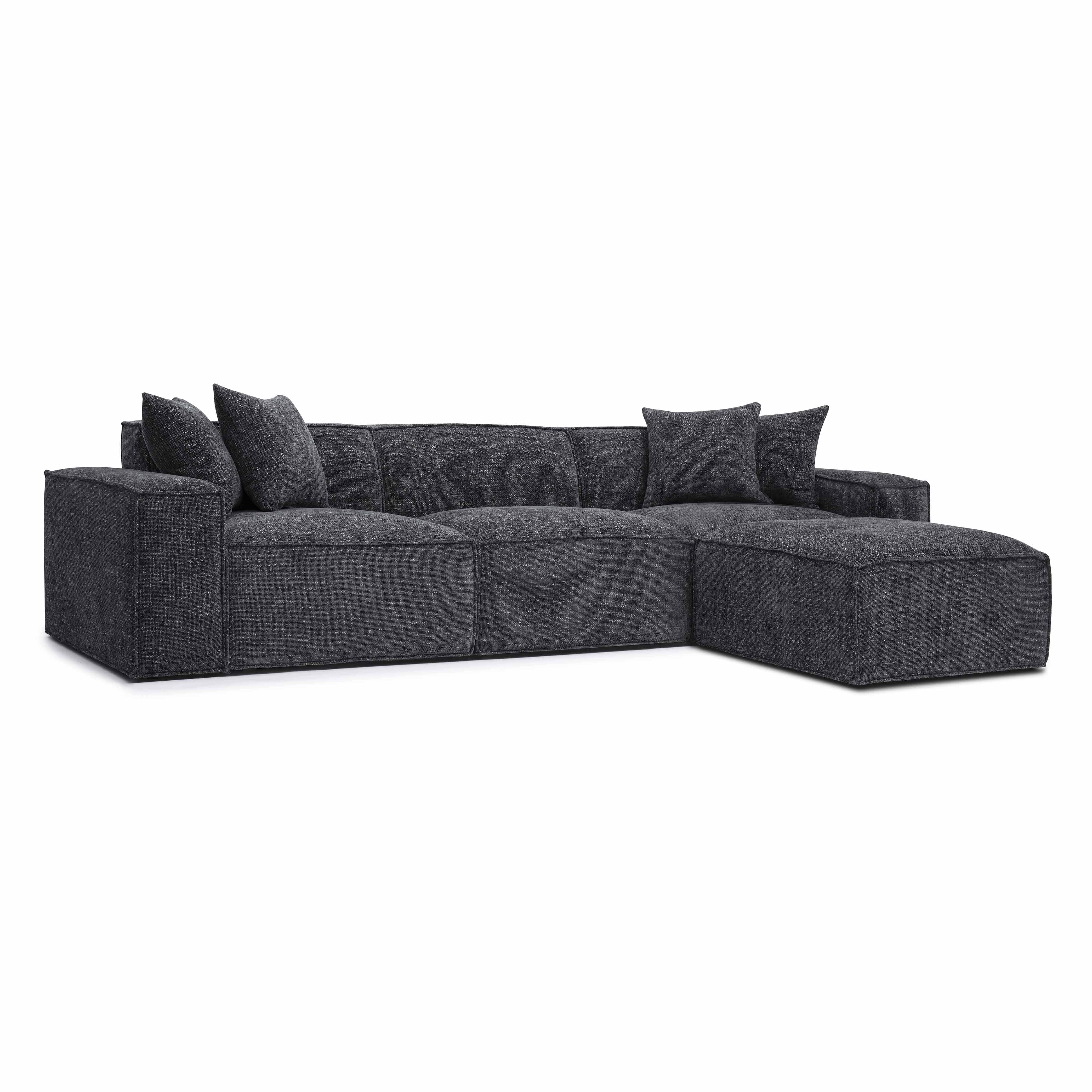 Mindy 4-Piece Performance Chenille Basketweave Modular Sectional