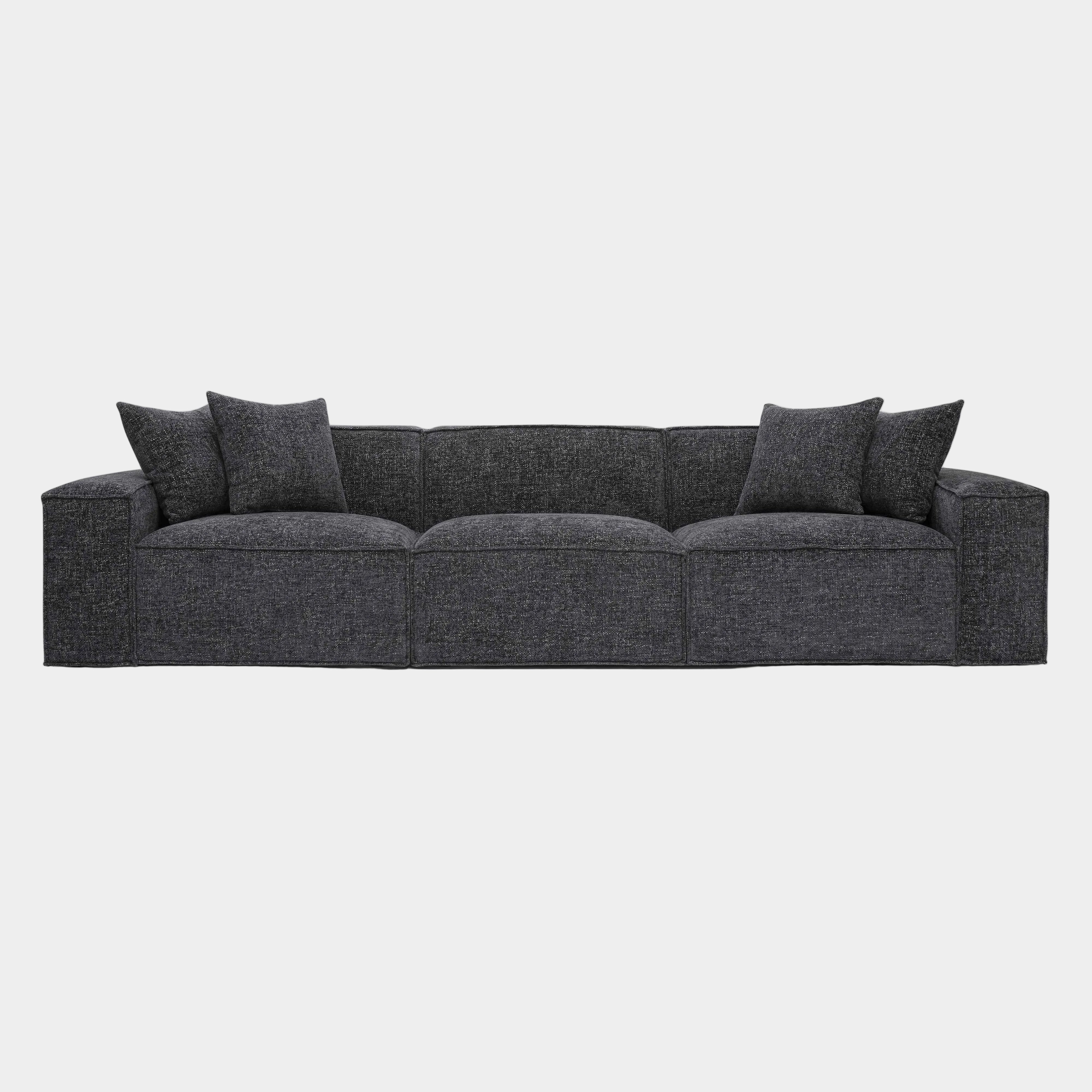 Mindy 115" Performance Chenille Basketweave Modular Sofa