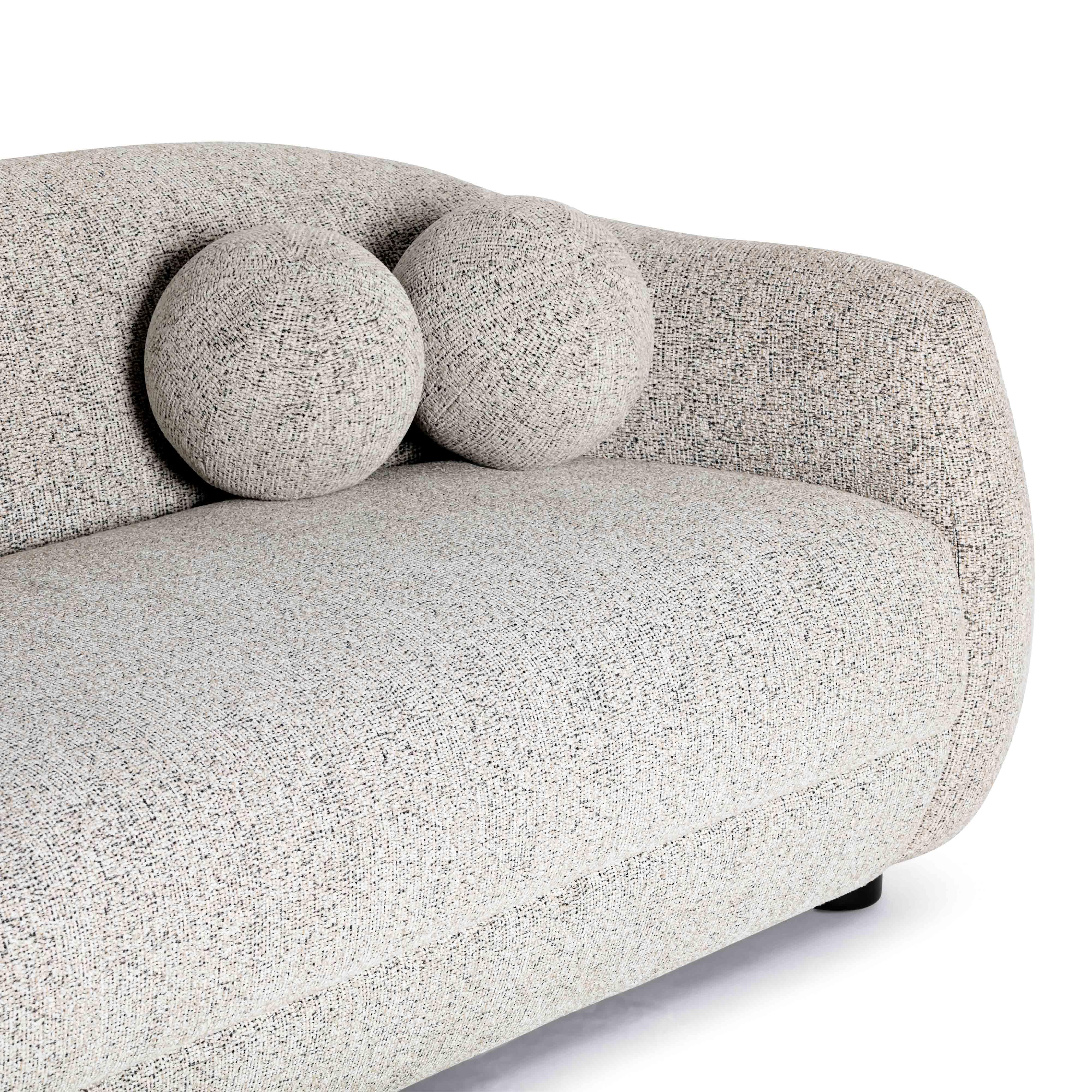 Judy 80" Black and White Woven Performance Fabric Sofa