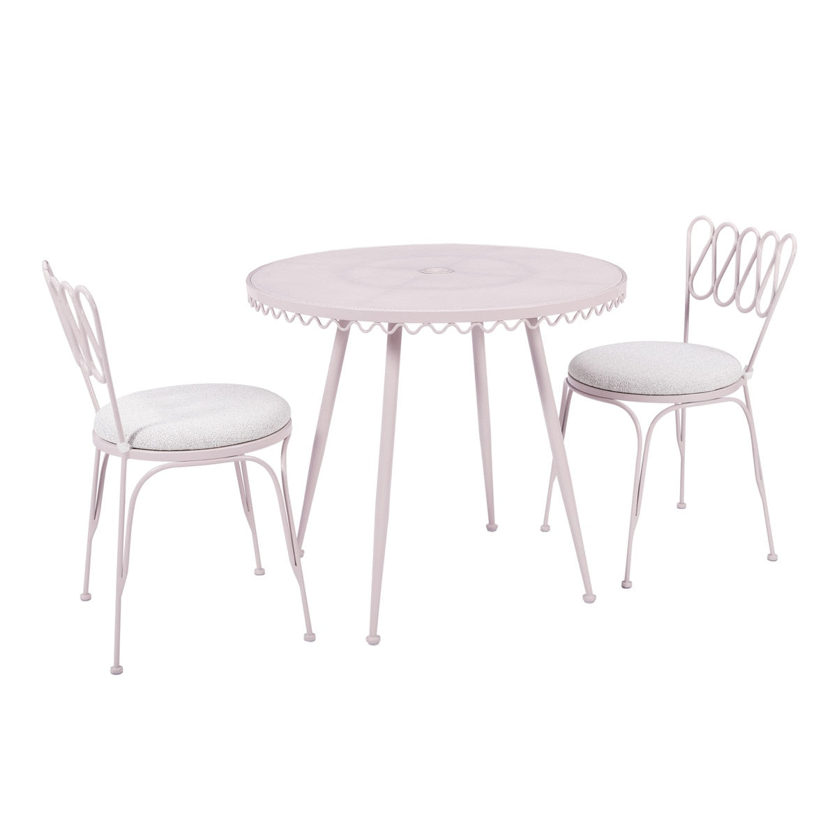 Table de café d'extérieur en fer forgé rose Erica