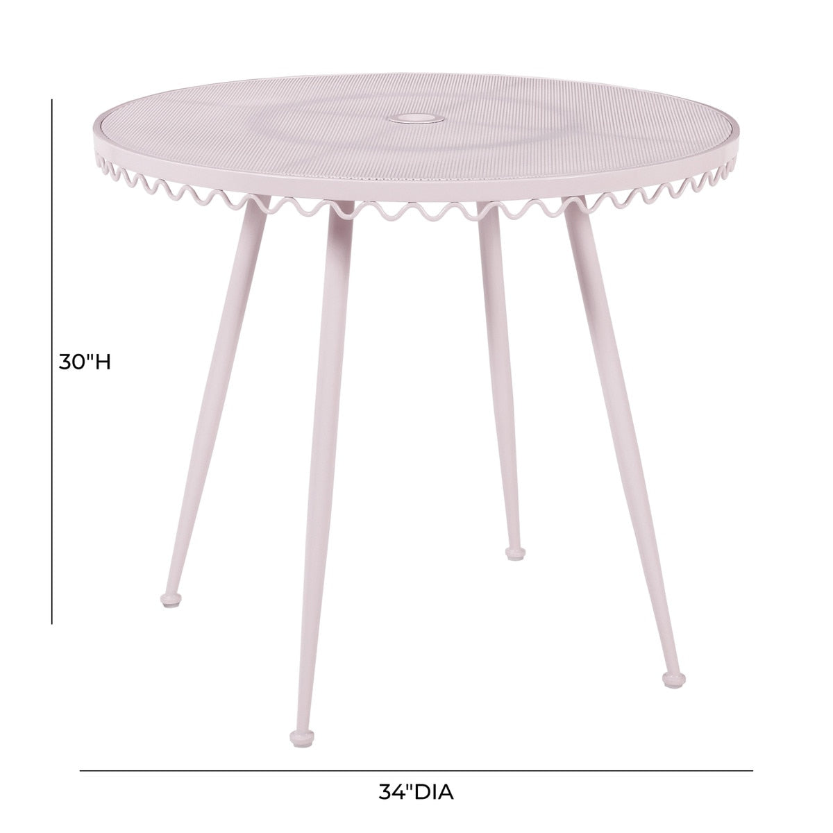 Table de café d'extérieur en fer forgé rose Erica