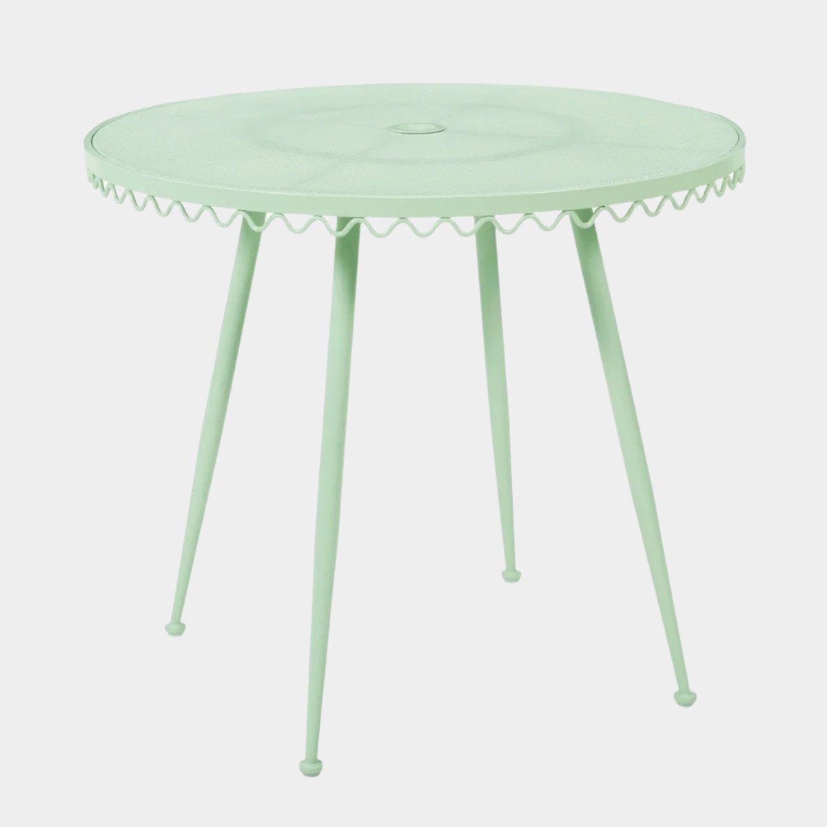 Table de café d'extérieur en fer forgé vert menthe Erica