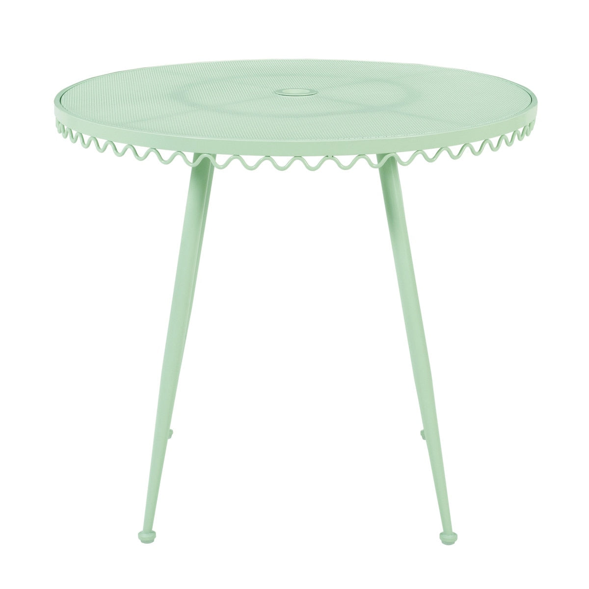 Table de café d'extérieur en fer forgé vert menthe Erica
