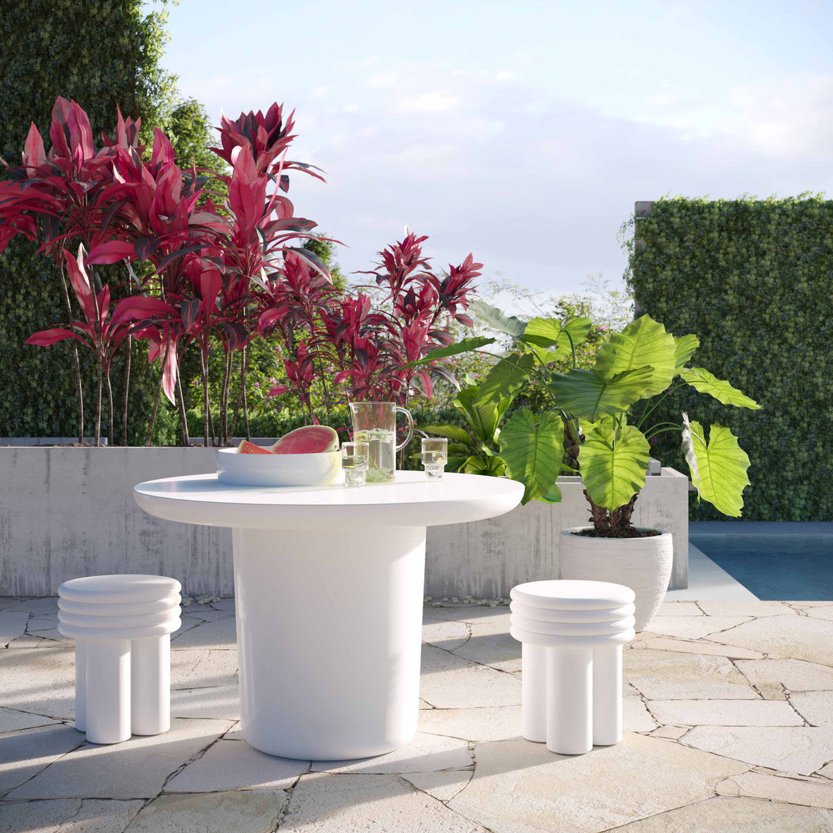 Table d'appoint en béton Delta Ivory