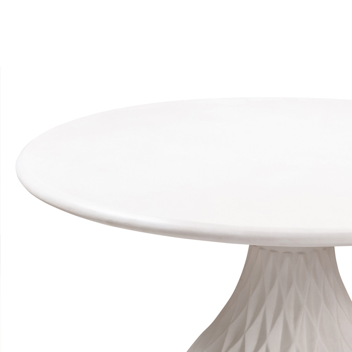 Table à manger ronde d'intérieur/extérieur en béton ivoire Tulum de 47 po