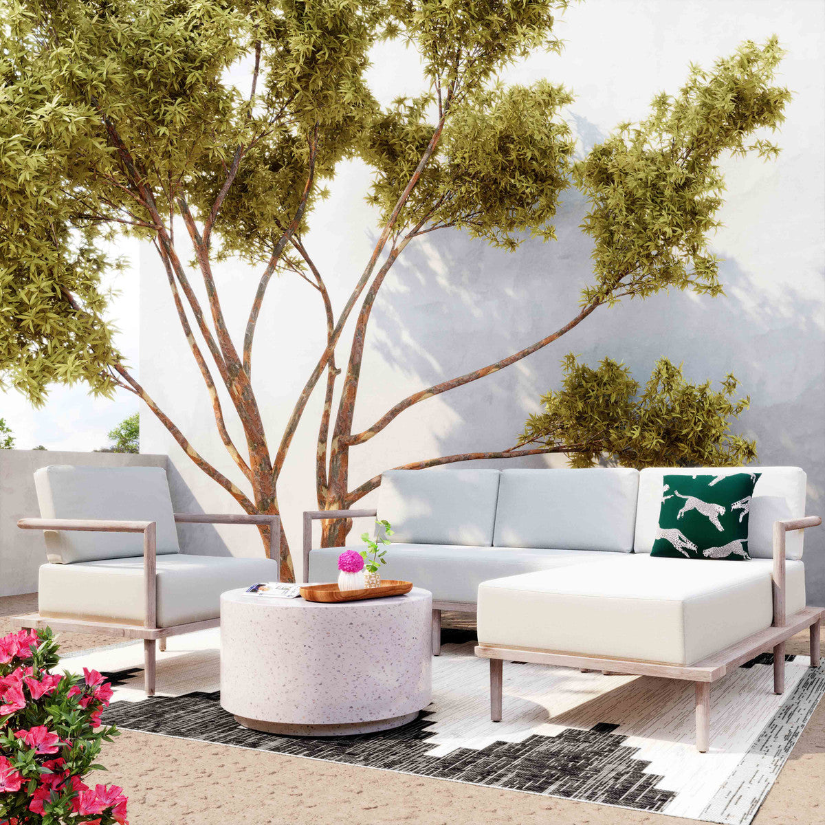 Chaise longue d'extérieur Emerson Cream
