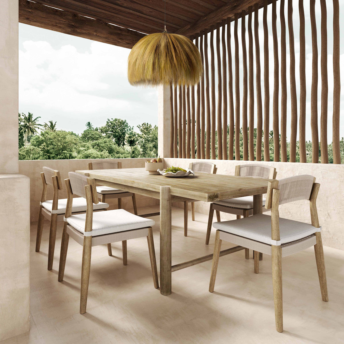 Chaise de salle à manger d'extérieur Gata Cream - Lot de 2