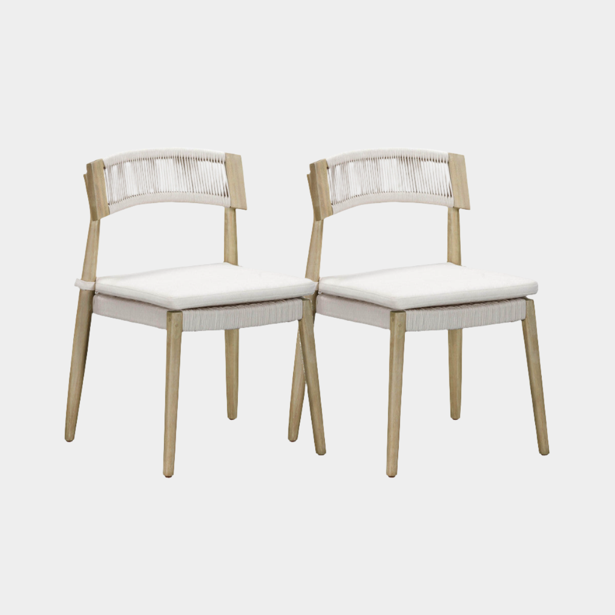 Chaise de salle à manger d'extérieur Gata Cream - Lot de 2