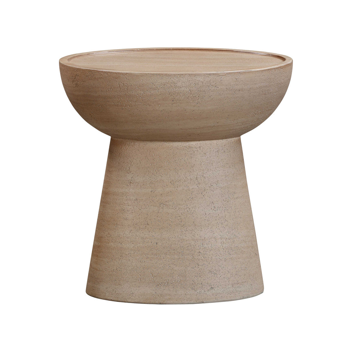 Table d'appoint d'intérieur/extérieur en faux travertin texturé Eclipse