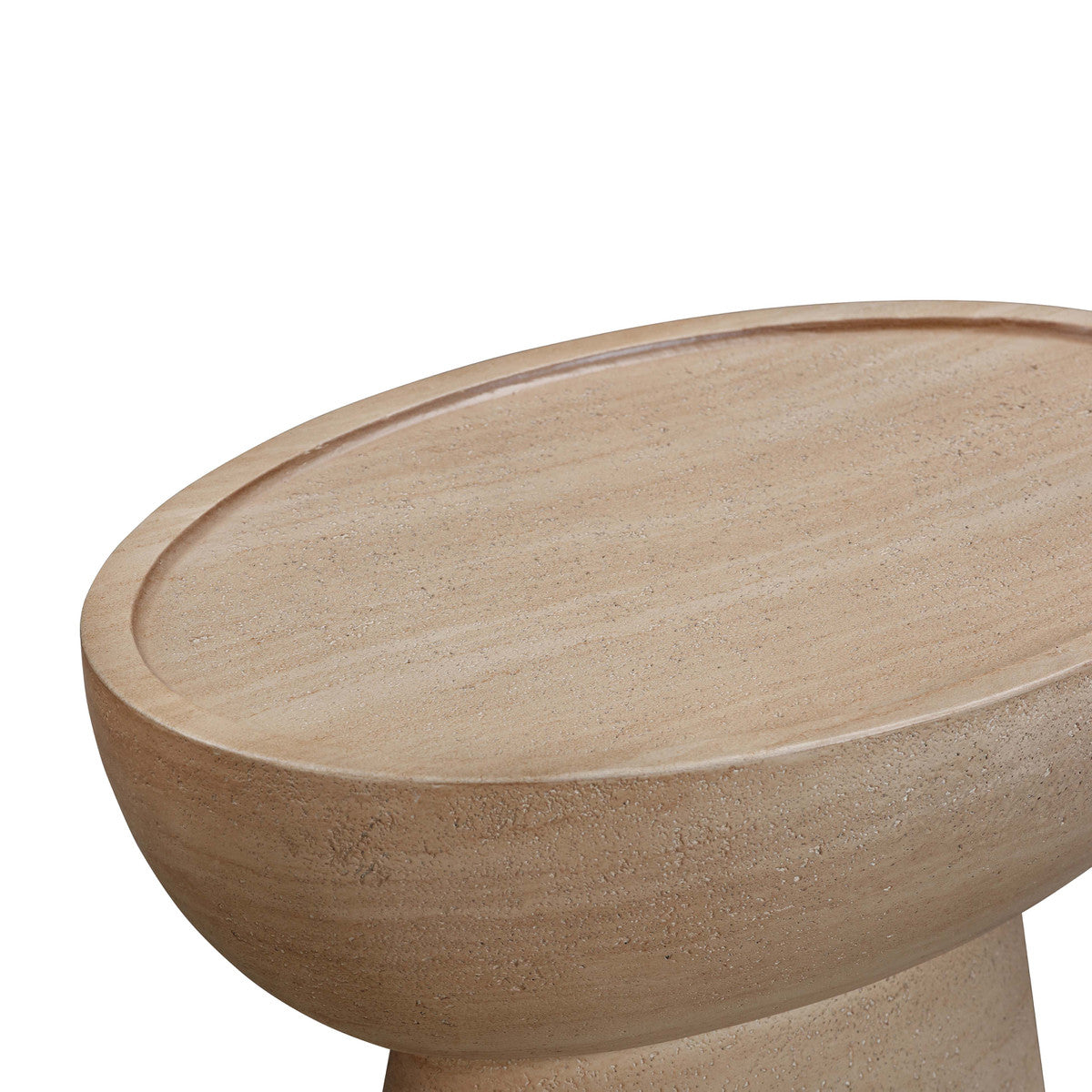 Table d'appoint d'intérieur/extérieur en faux travertin texturé Eclipse