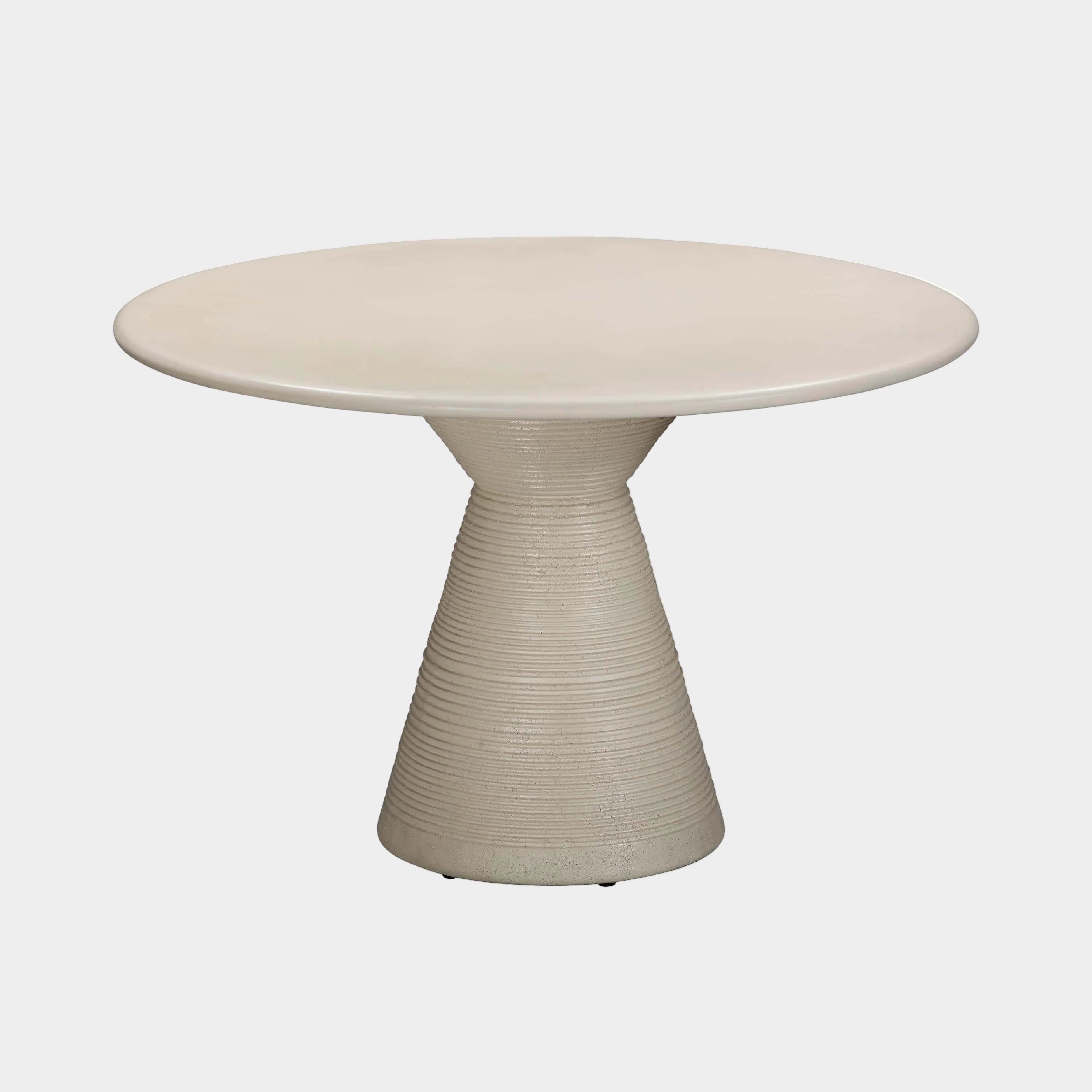 Fern 47" Beige Textured Faux Plaster Concrete Indoor / Outdoor Round Dining Table