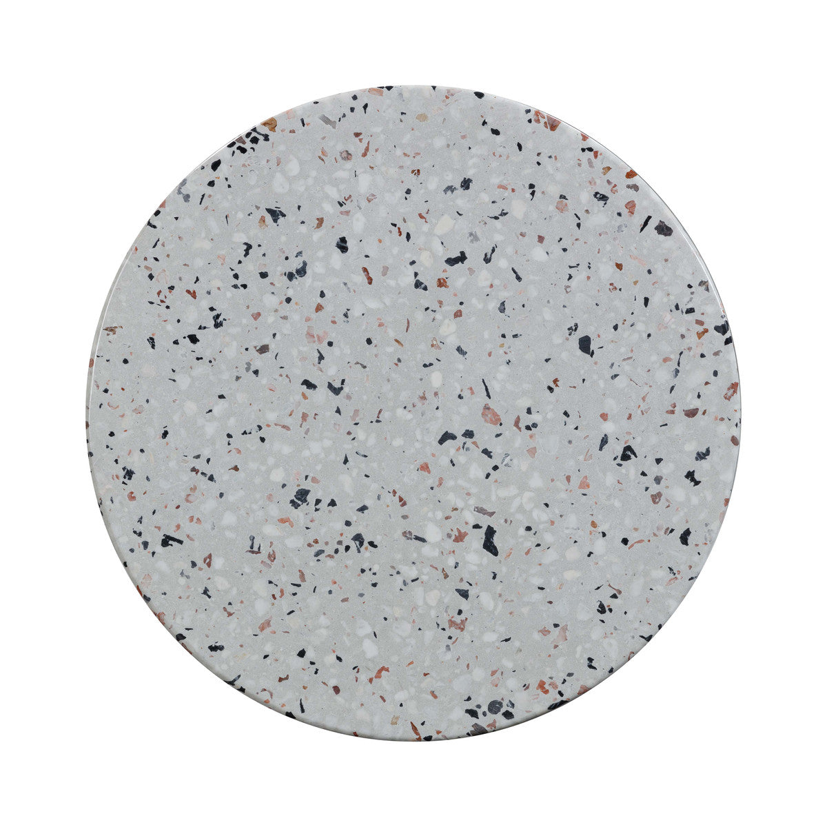 Table d'appoint ronde d'intérieur/extérieur en faux terrazzo Clover