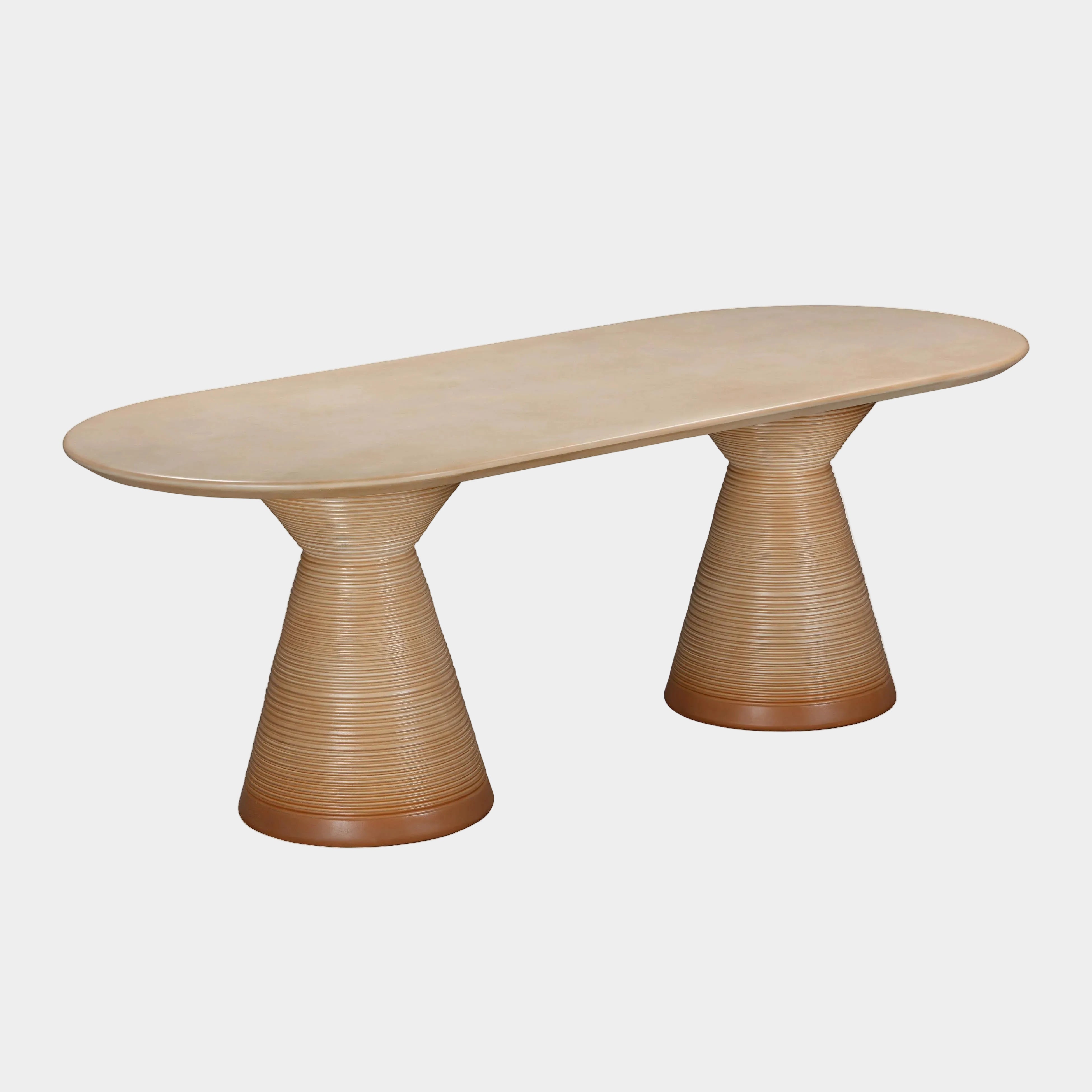 Fassa 87" Faux Terracotta Indoor / Outdoor Oval Dining Table