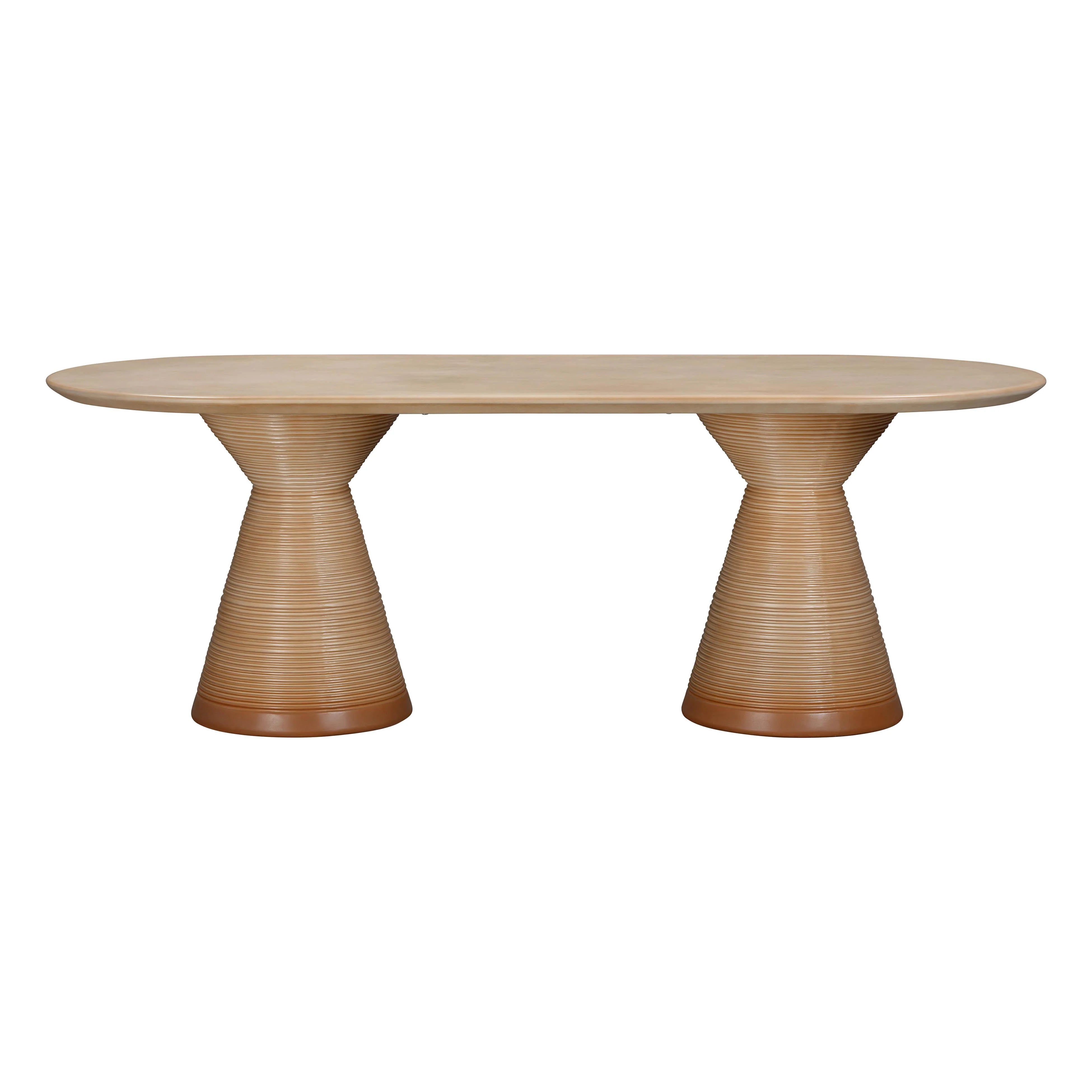 Fassa 87" Faux Terracotta Indoor / Outdoor Oval Dining Table