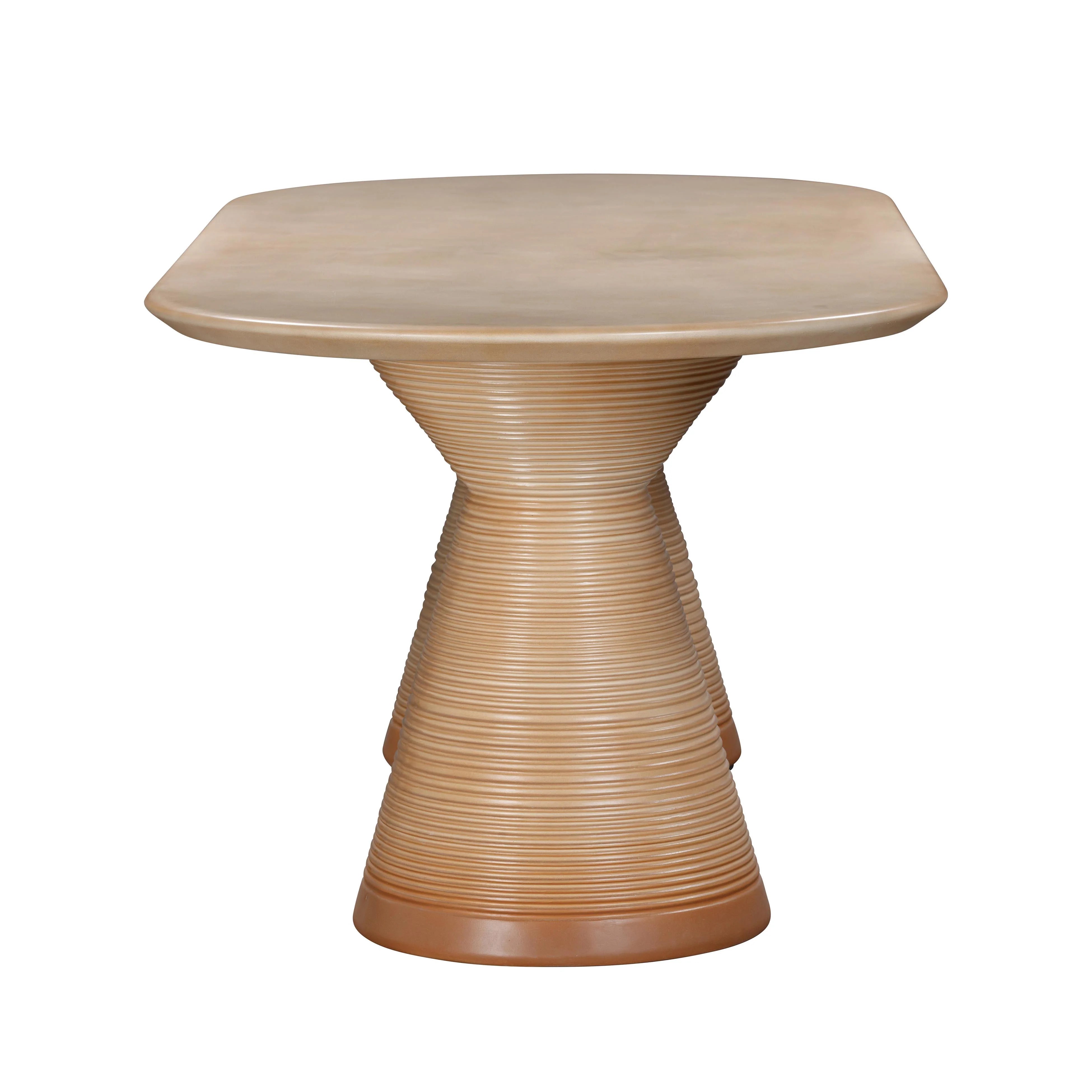 Fassa 87" Faux Terracotta Indoor / Outdoor Oval Dining Table