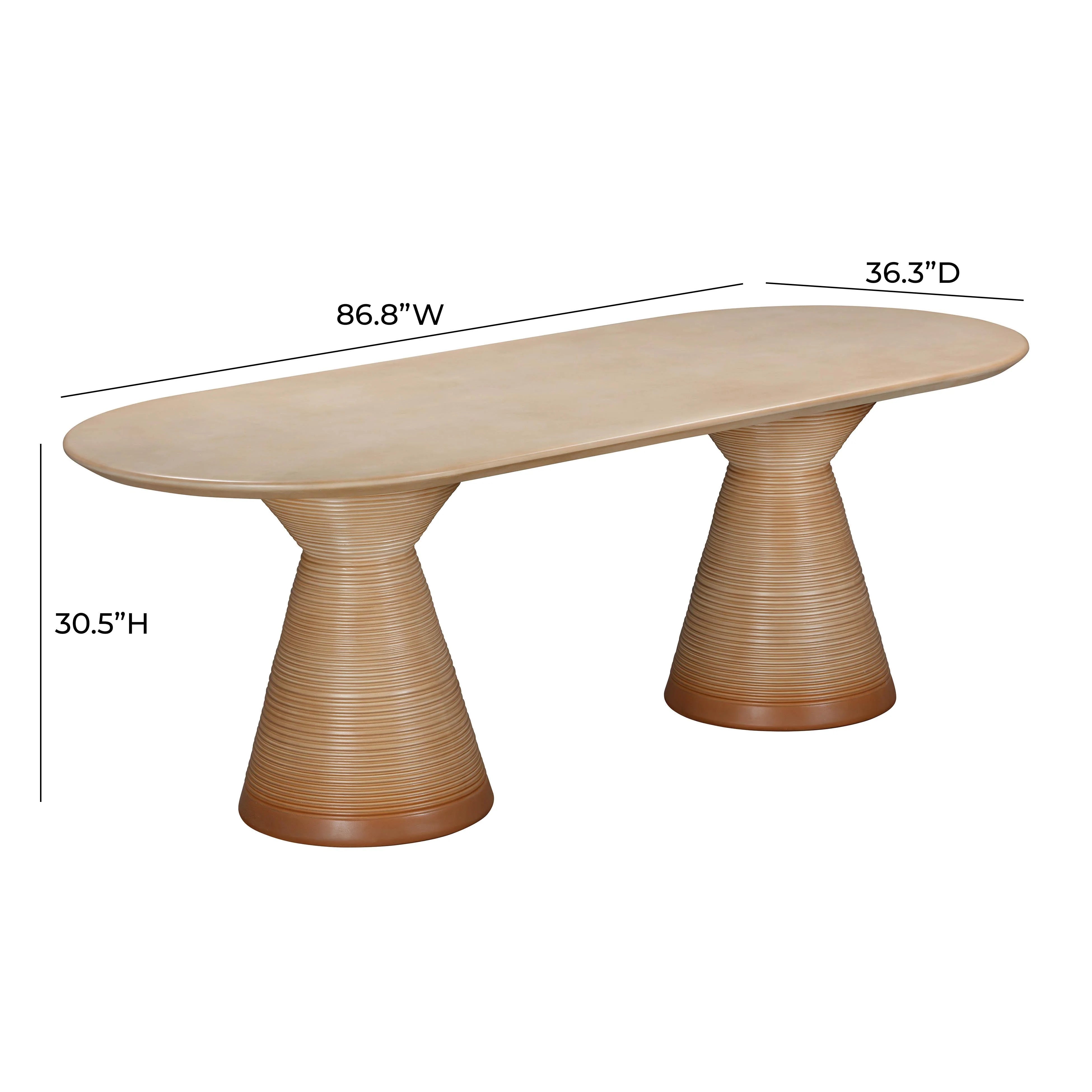 Fassa 87" Faux Terracotta Indoor / Outdoor Oval Dining Table