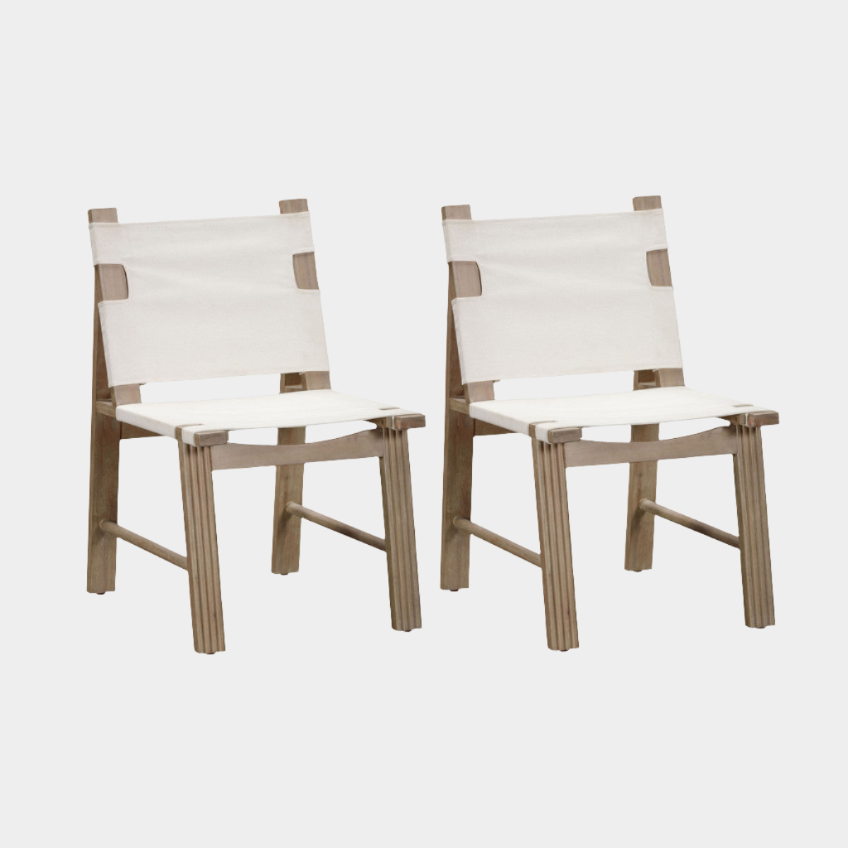 Chaise de salle à manger d'extérieur Cassie Cream - Lot de 2