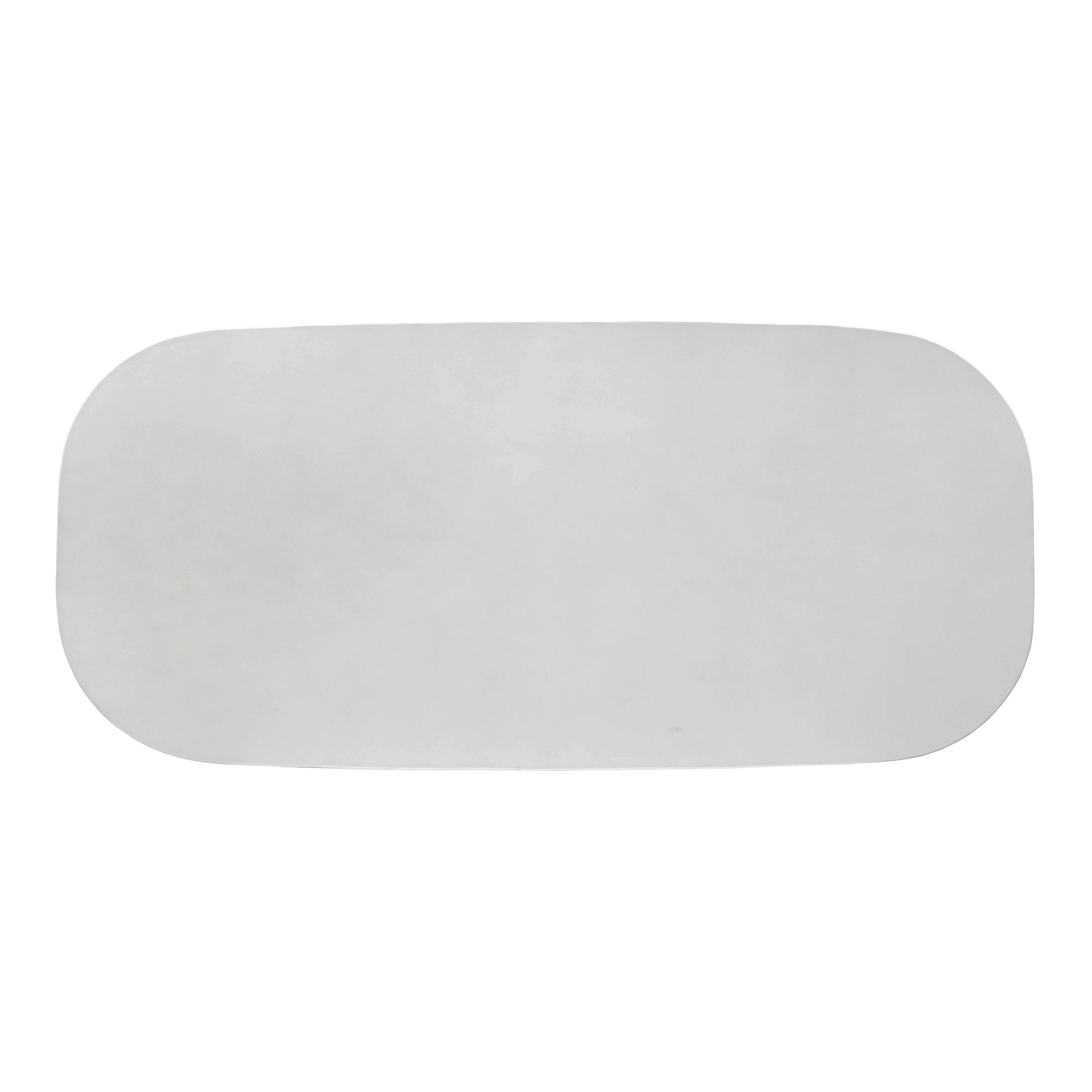 Margot 83" Light Grey Faux Plaster Indoor/Outdoor Concrete Oval Dining Table