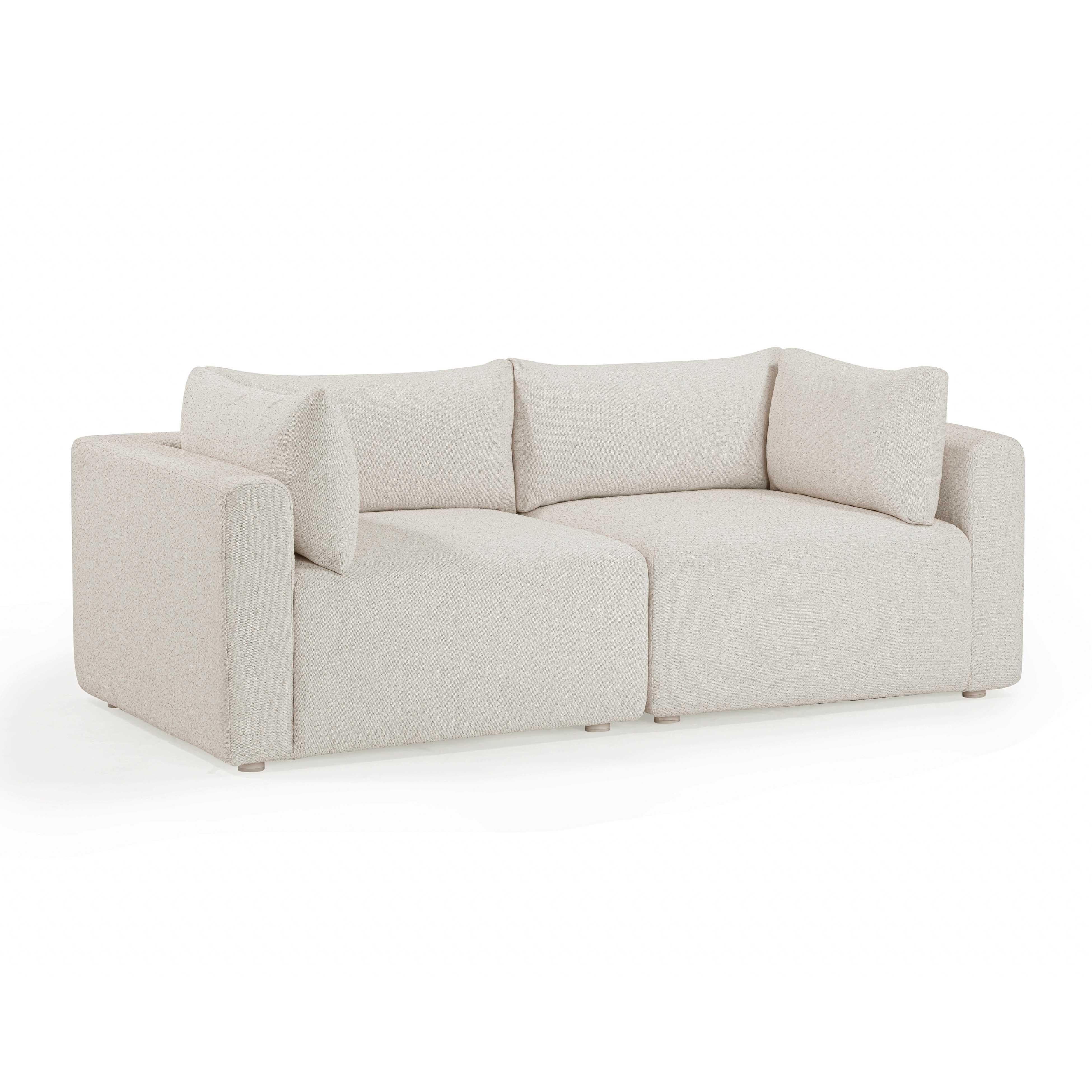 Hangover 81" Cream Performance Fabric Outdoor Modular Loveseat