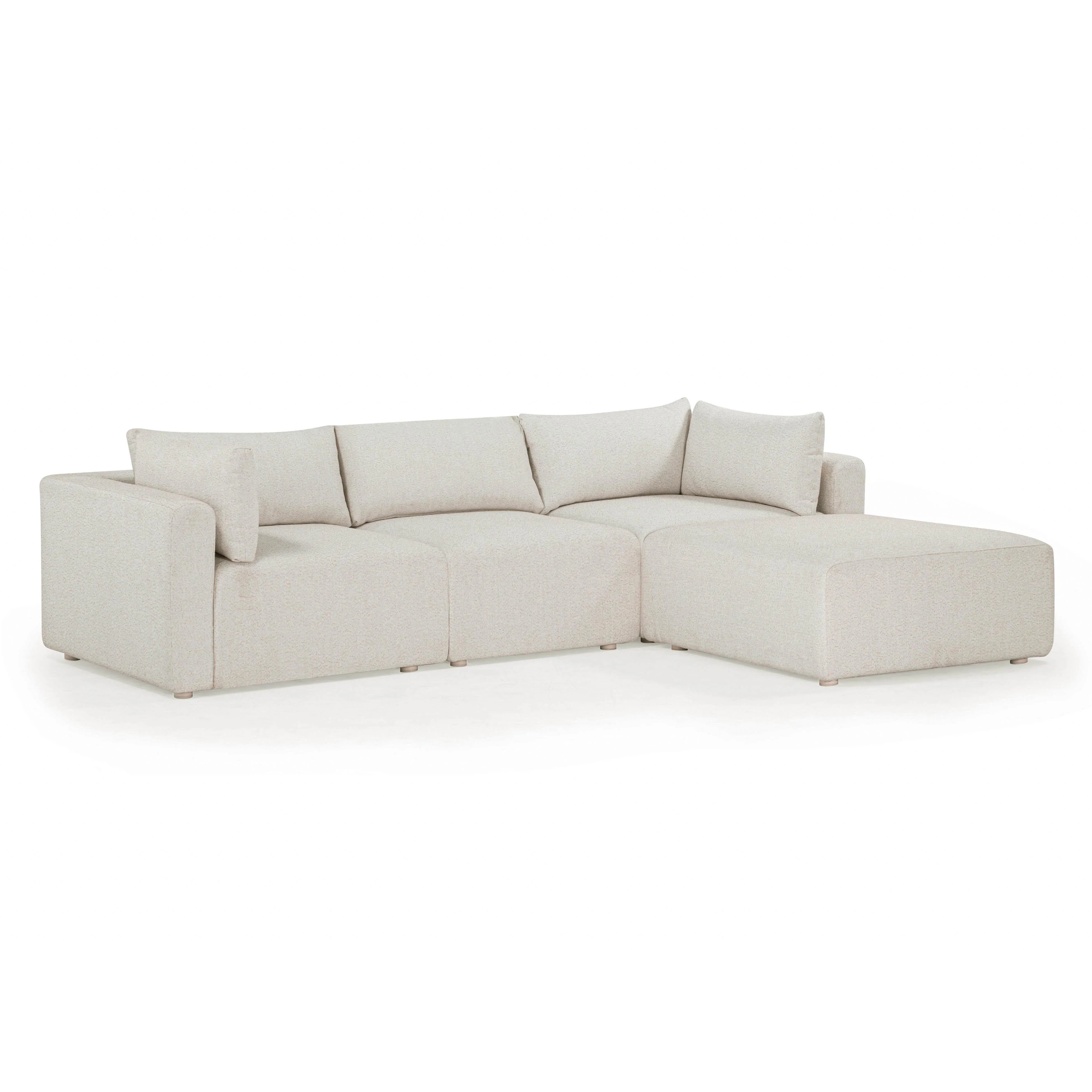 Hangover 4-Piece Cream Performance Fabric Outdoor Modular Sectional