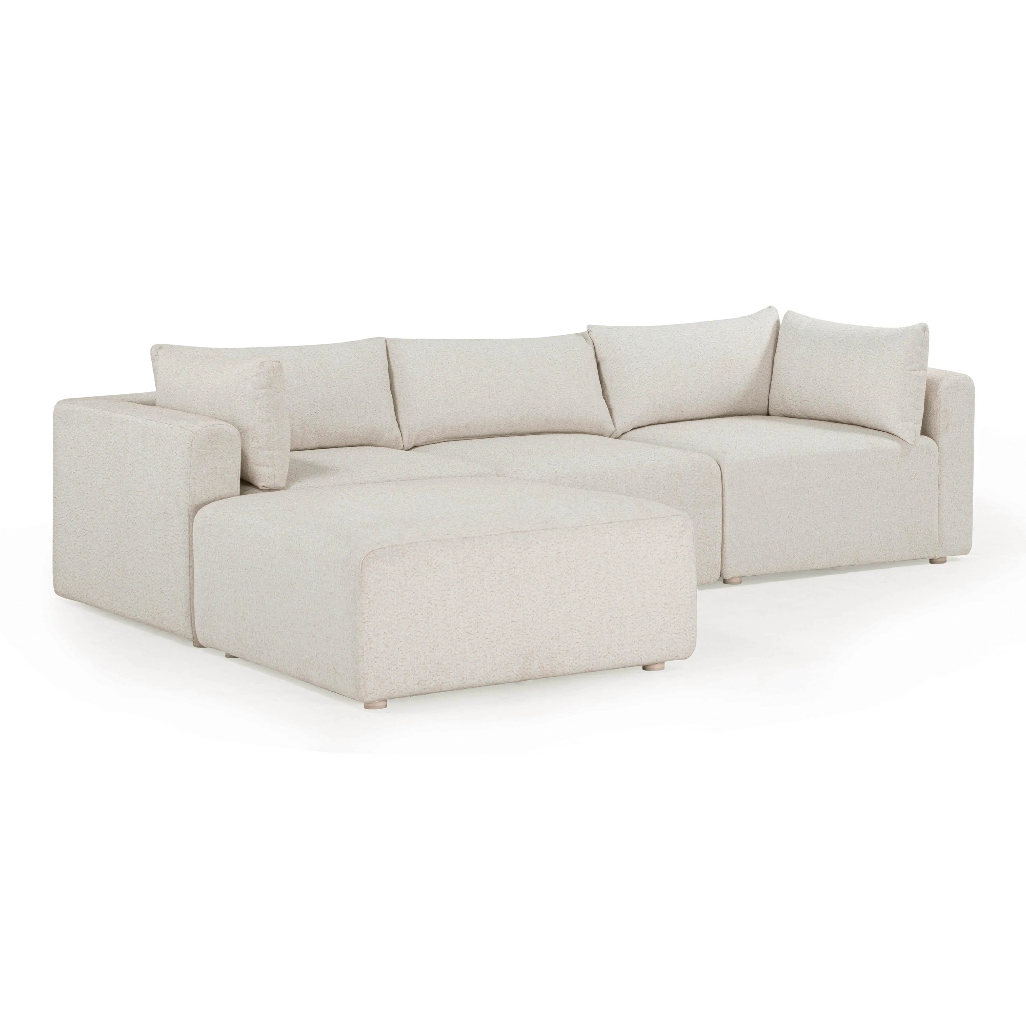 Hangover 4-Piece Cream Performance Fabric Outdoor Modular Sectional