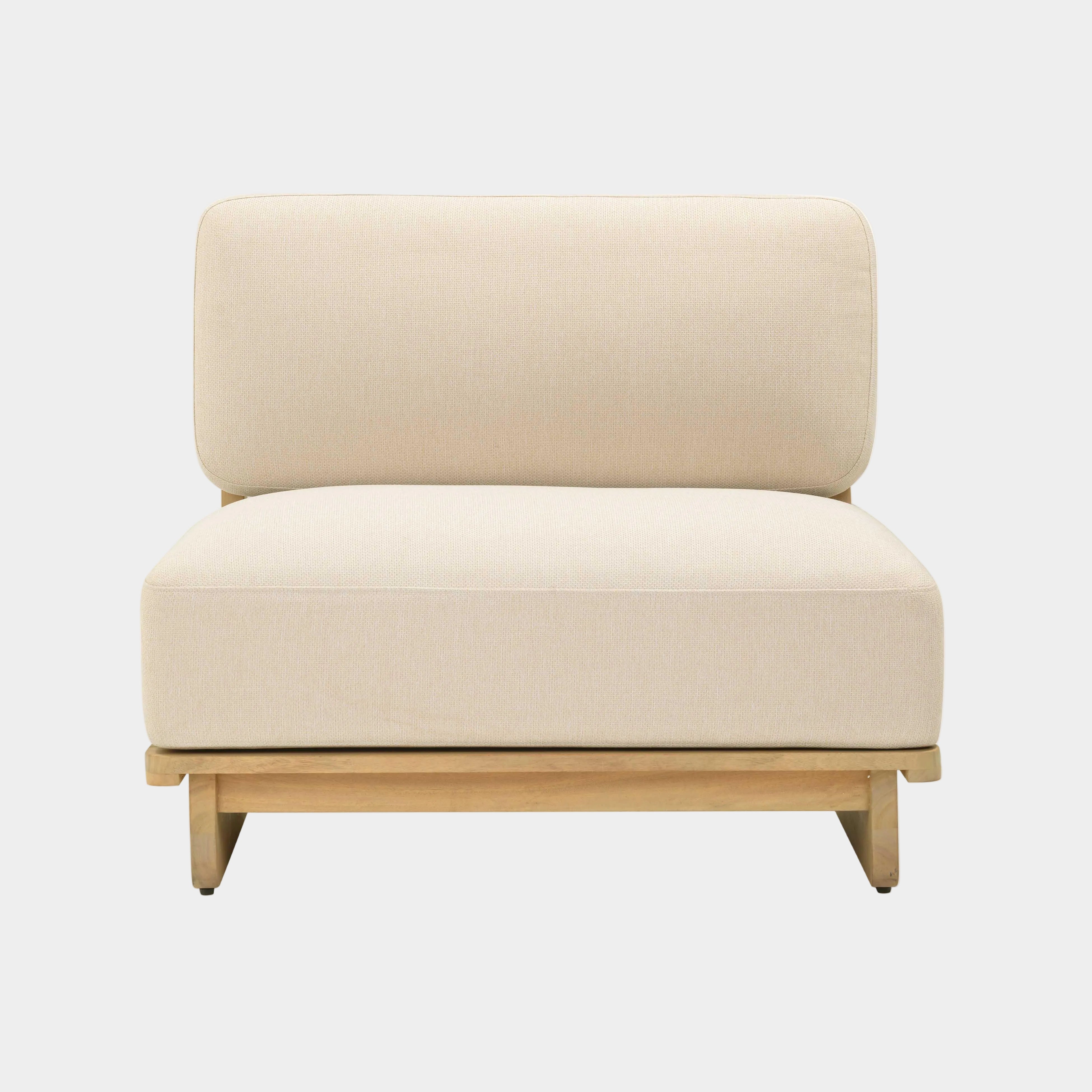 Reavan Cream Performance Fabric Outdoor Lounge Chair