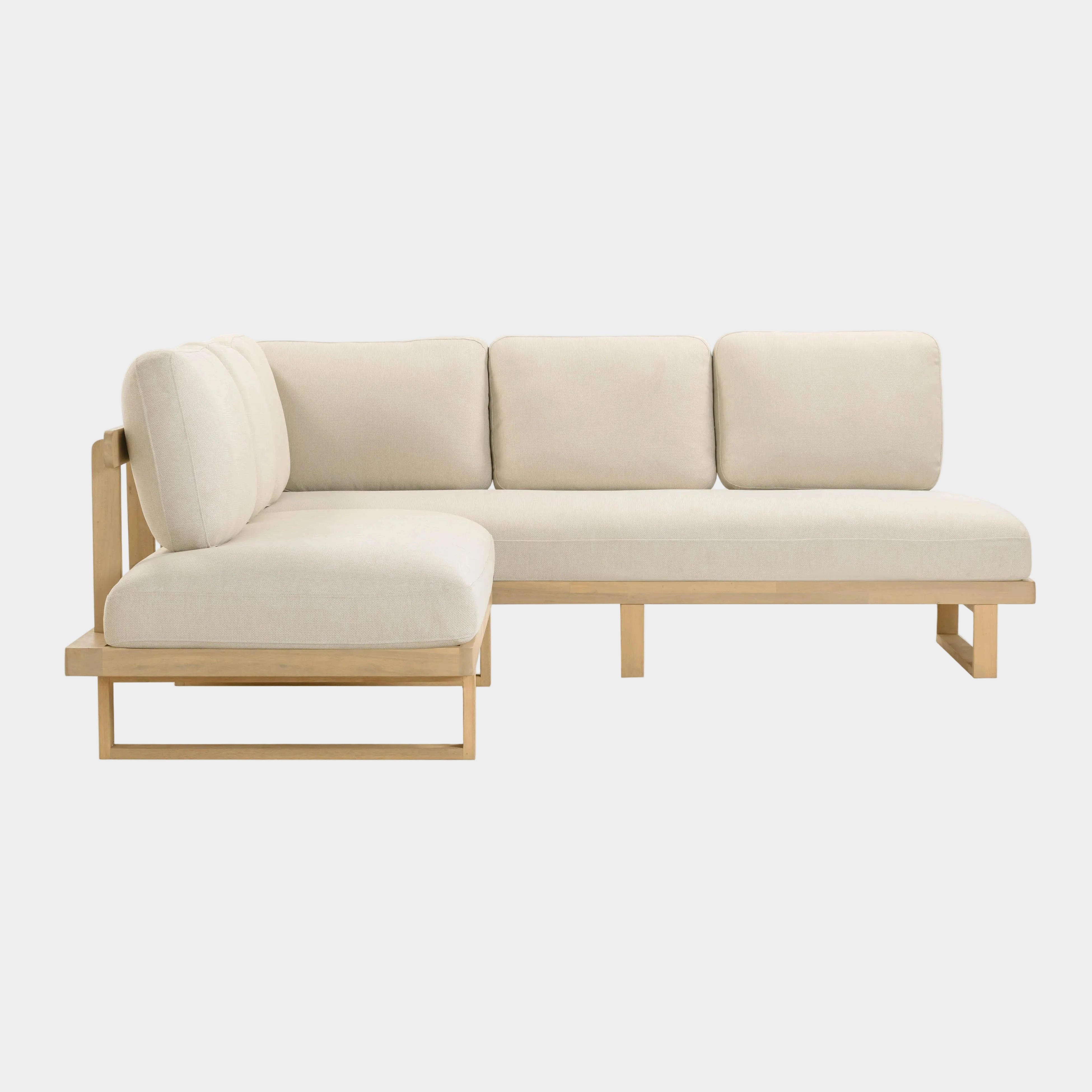 Evan 2-Piece Cream Performance Fabric Outdoor L-Shaped Sectional