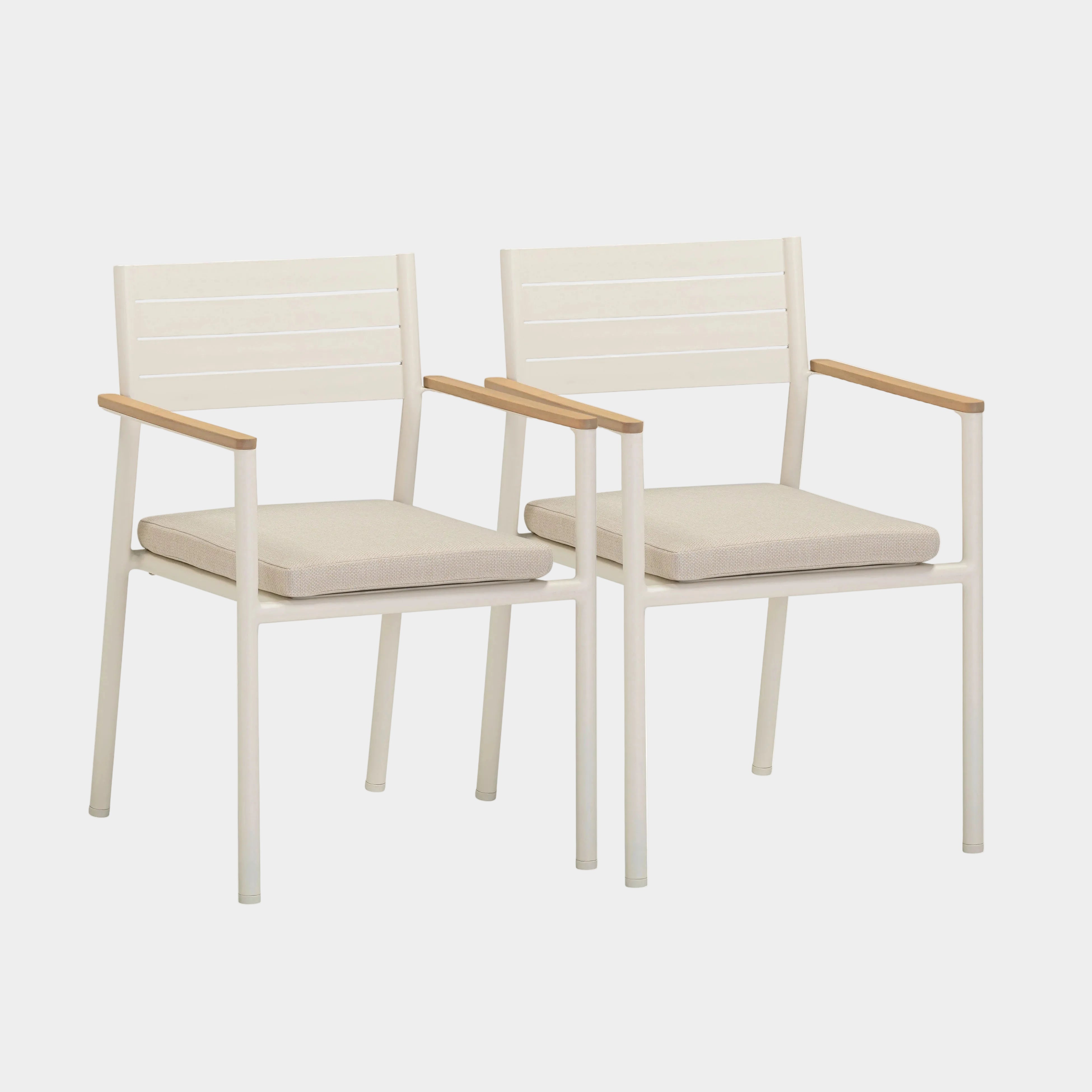 Sardinia Cream Performance Fabric Outdoor Dining Chair - Set of 2