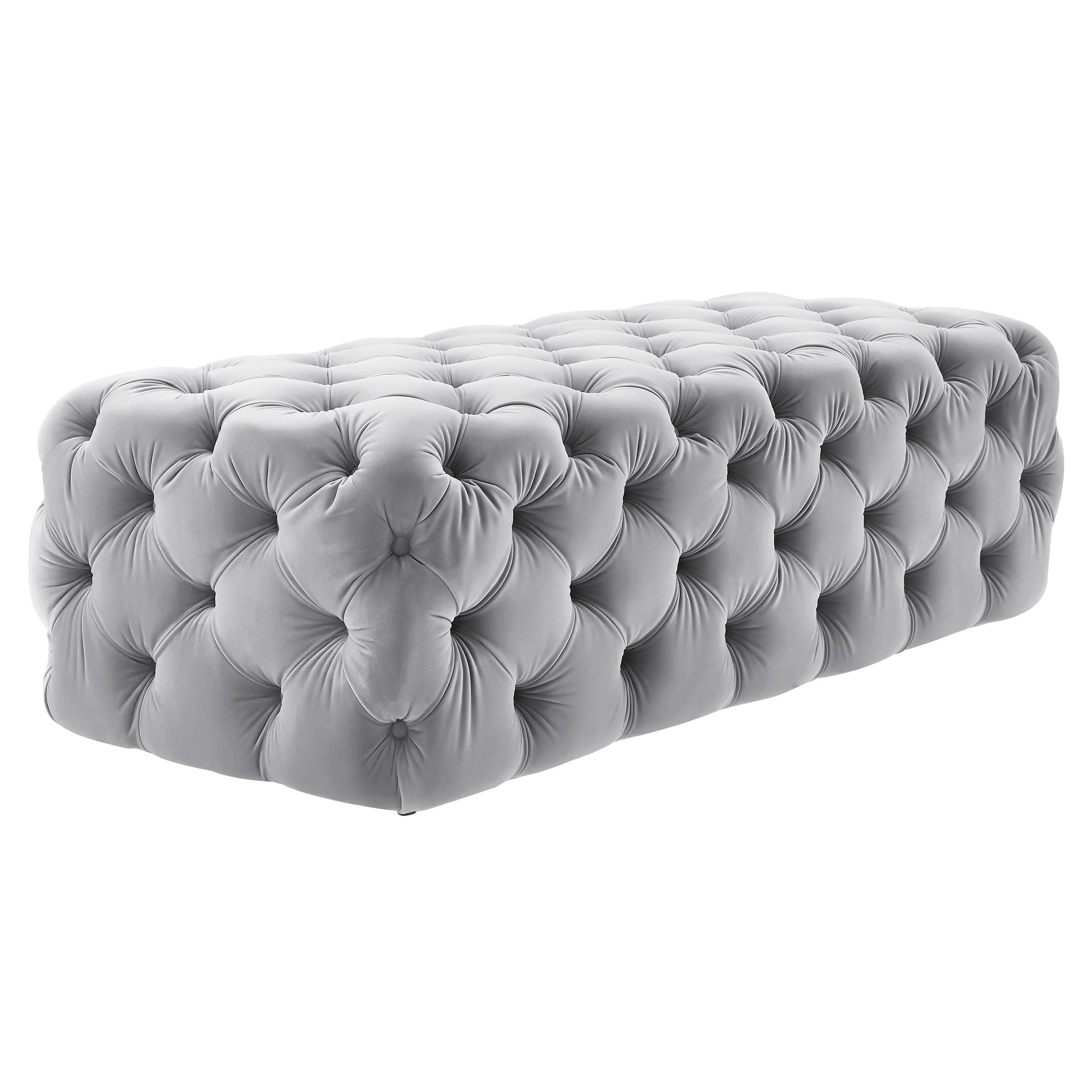 Kaylee 49" Performance Velvet Tufted Jumbo Ottoman