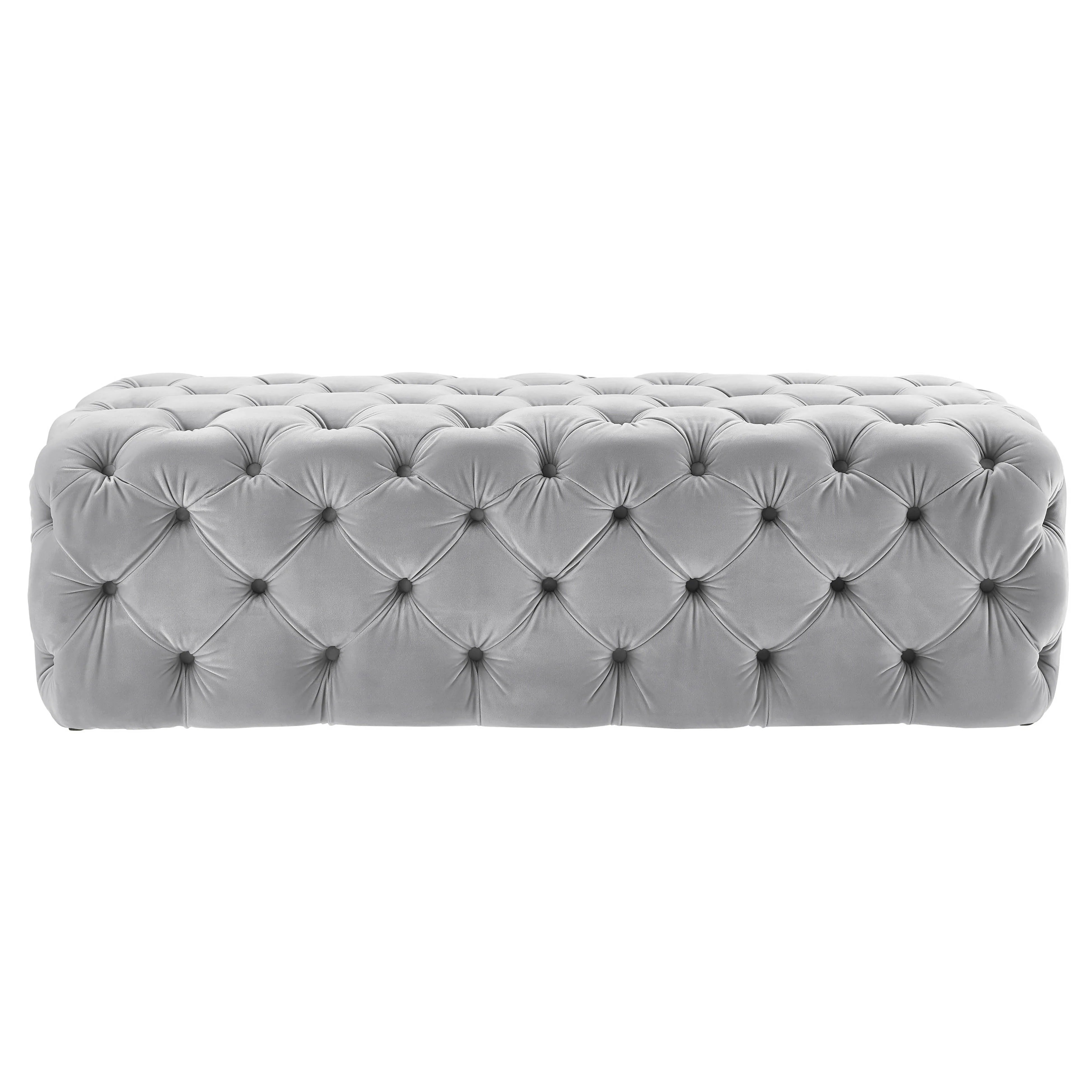 Kaylee 49" Performance Velvet Tufted Jumbo Ottoman