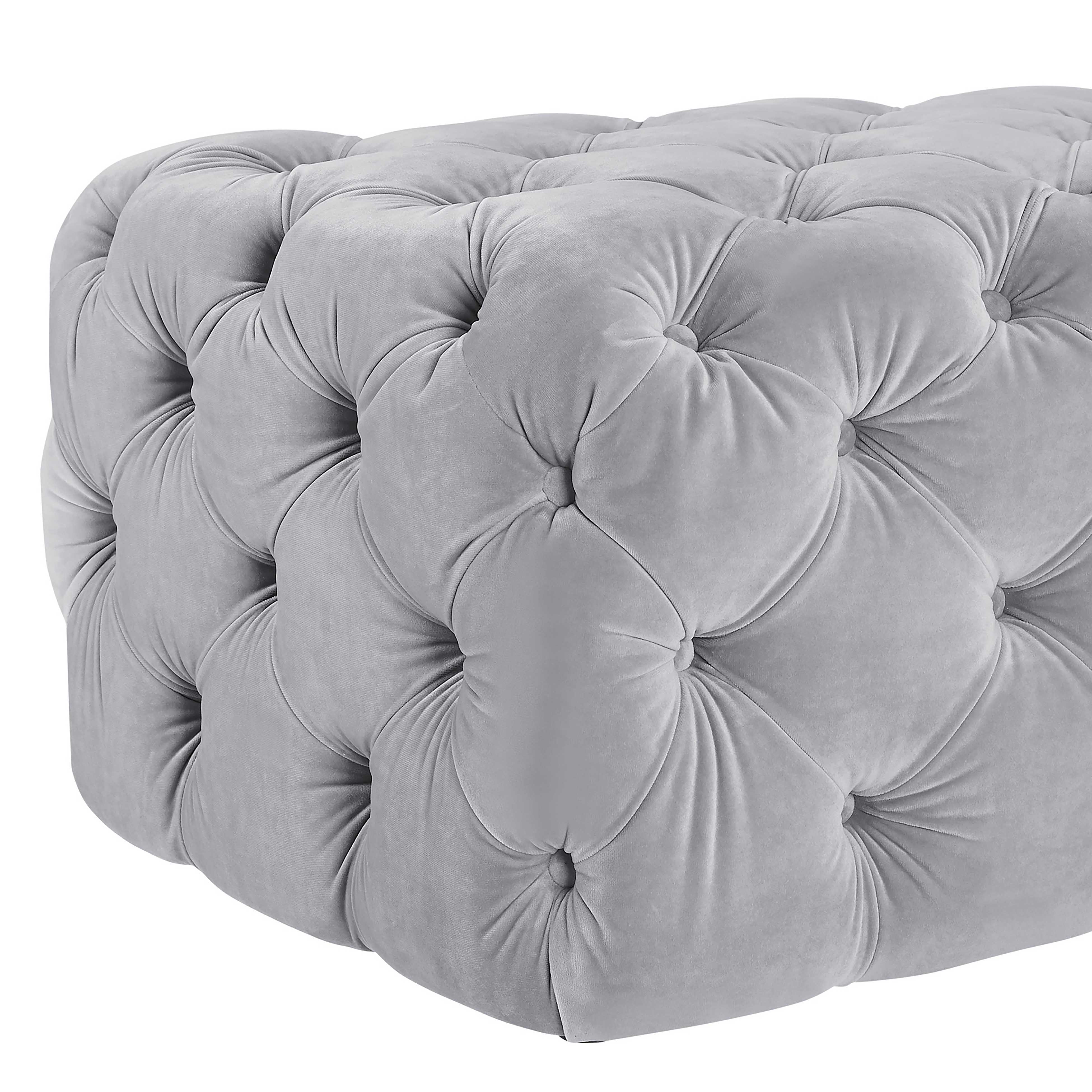 Kaylee 49" Performance Velvet Tufted Jumbo Ottoman