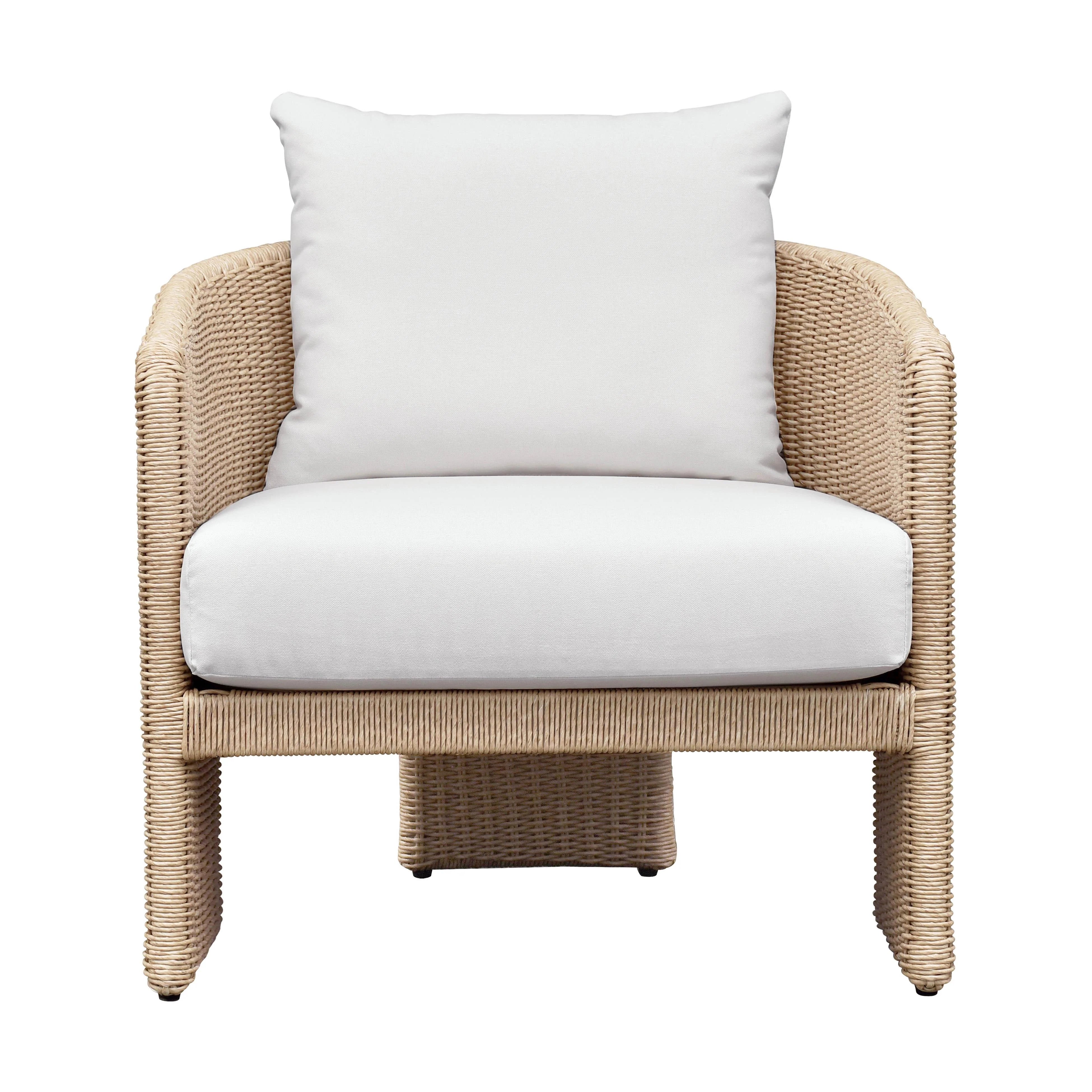 Alexa Rattan Performance Fabric Outdoor Armchair