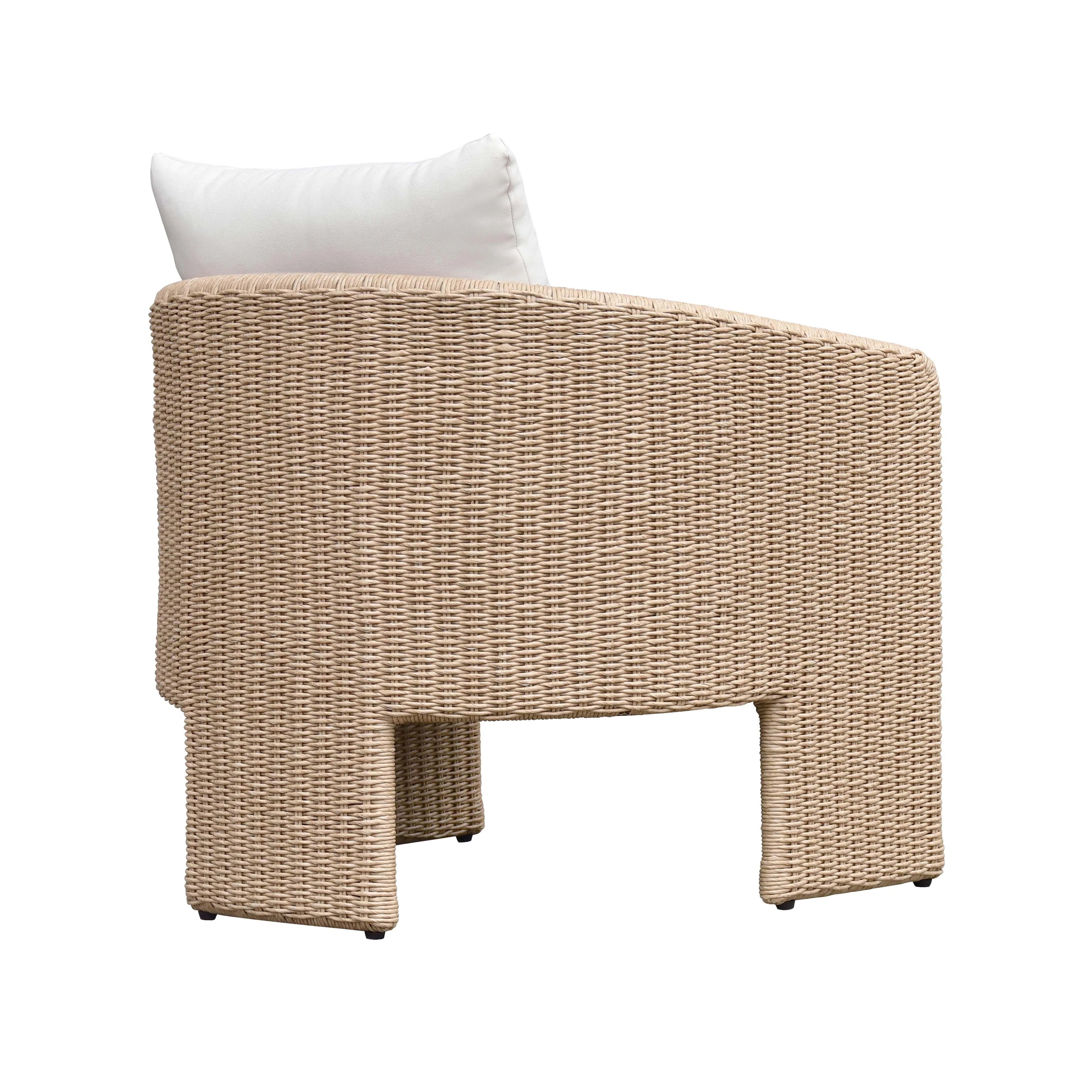 Alexa Rattan Performance Fabric Outdoor Armchair