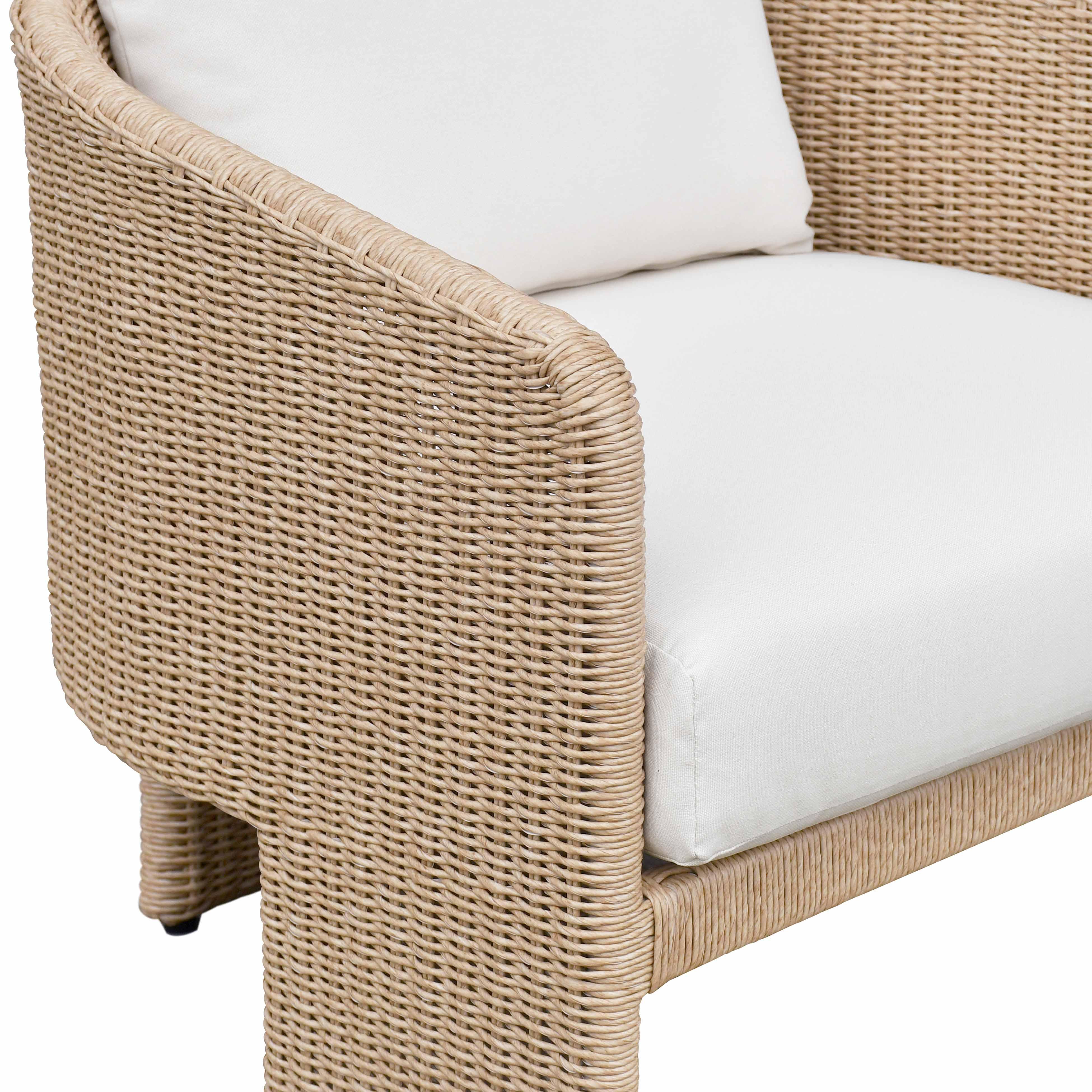 Alexa Rattan Performance Fabric Outdoor Armchair