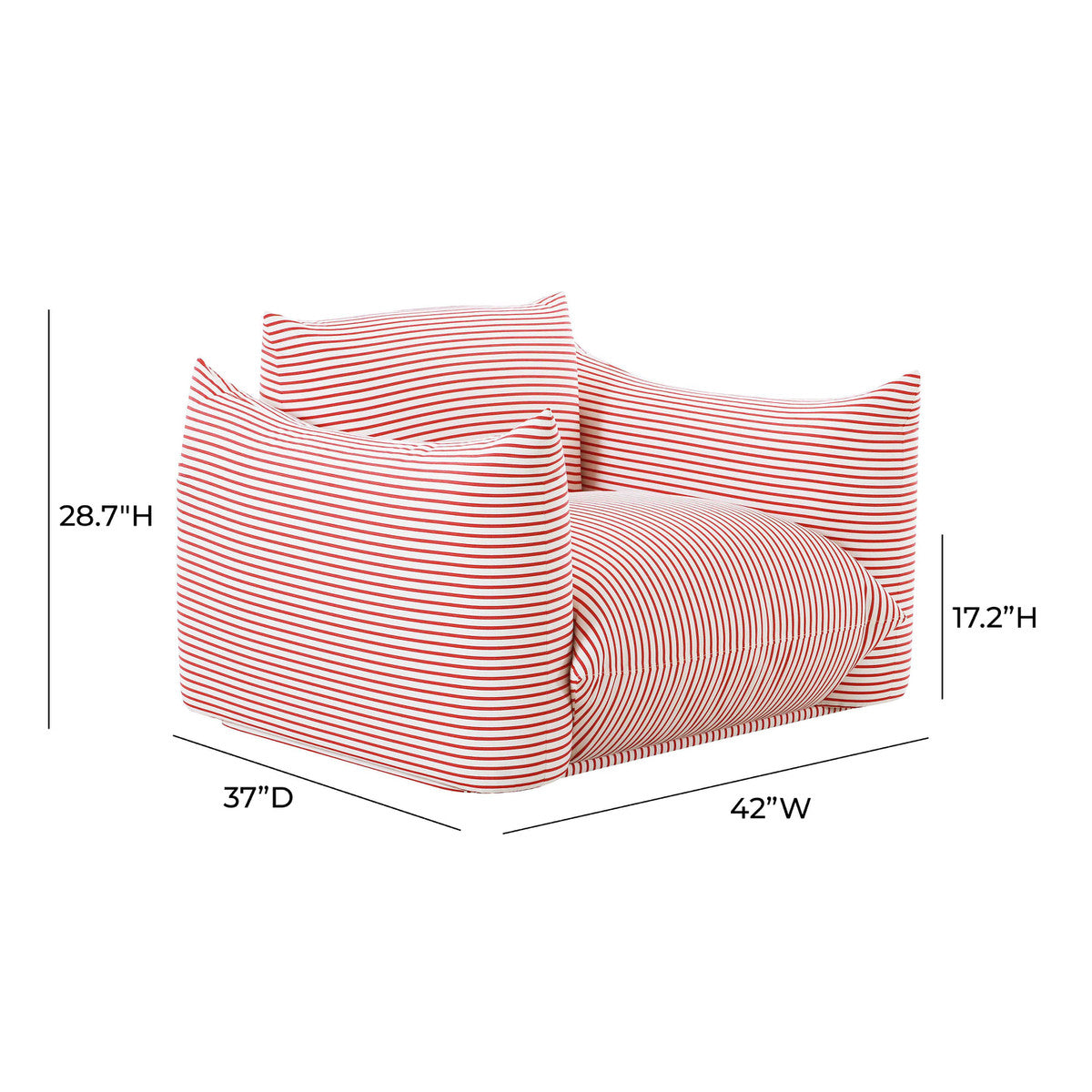Saint Tropez Striped Stuffed Indoor / Outdoor Armchair